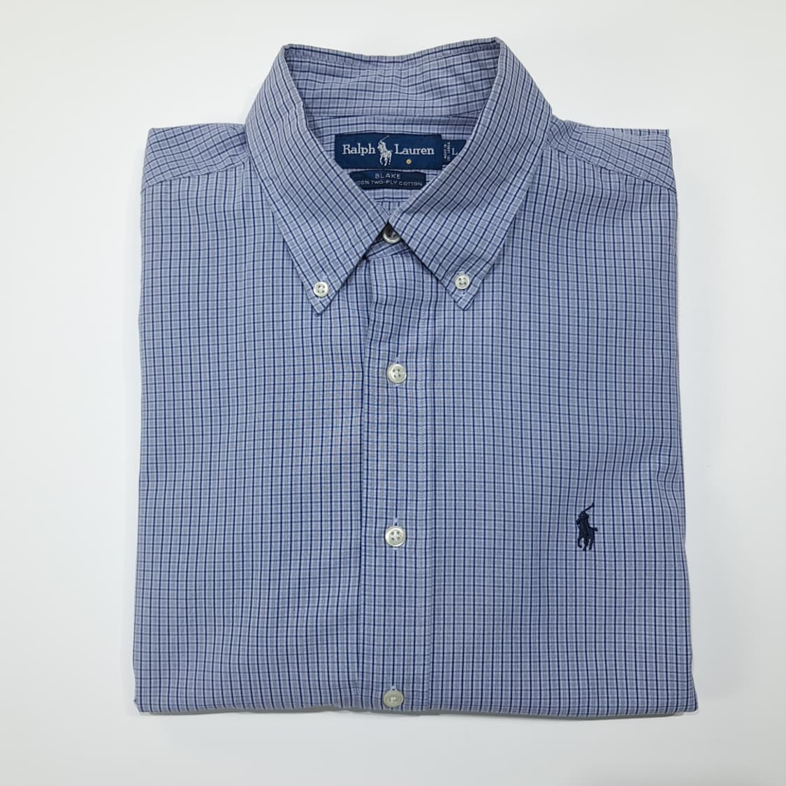 CL682 L 폴로 90s 코튼 마이크로체크 블루 셔츠 남방 상품이미지7