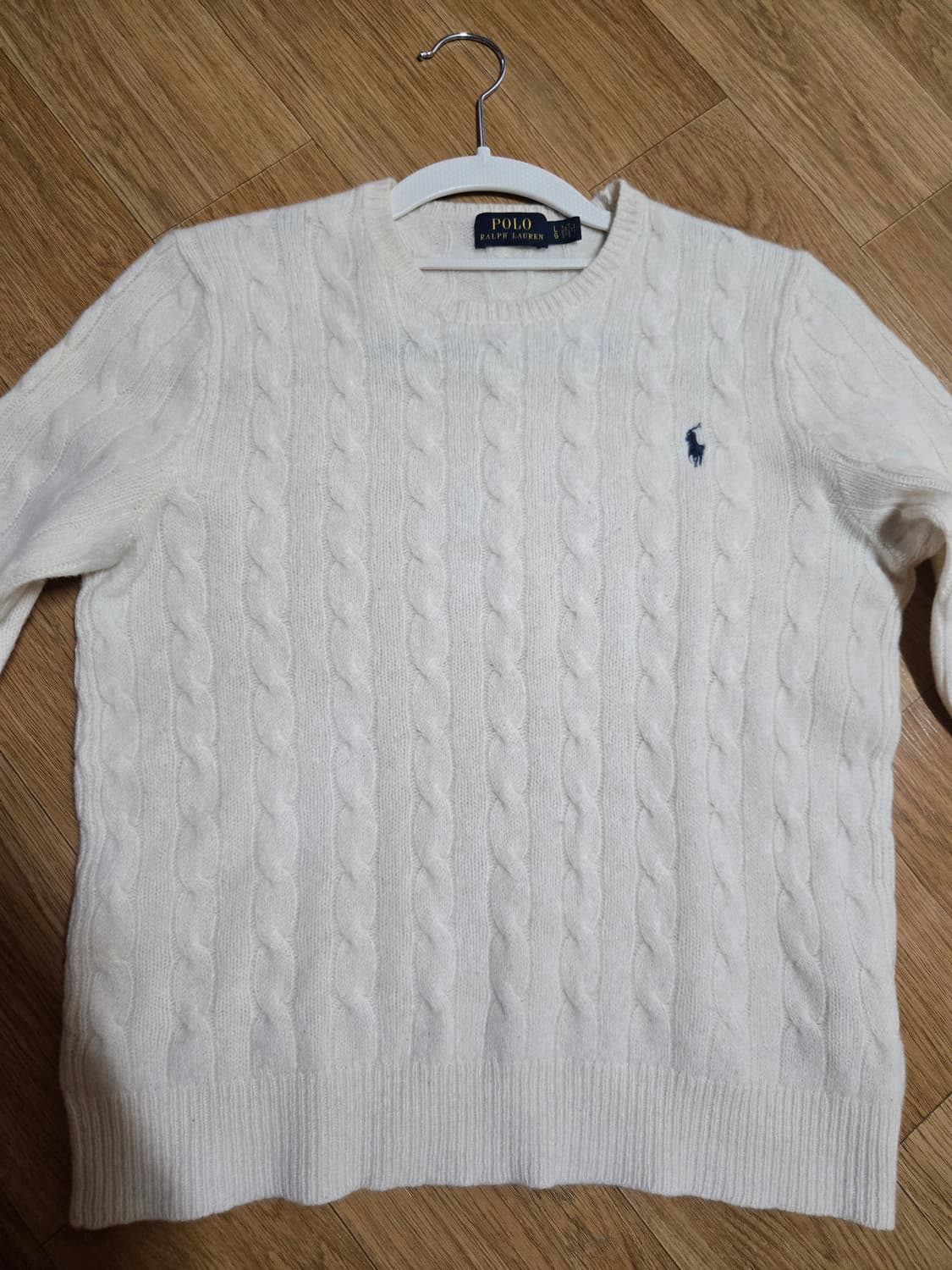 폴로 랄프로렌 여성 울,캐시미어 케이블 아이보리 니트 상품이미지3