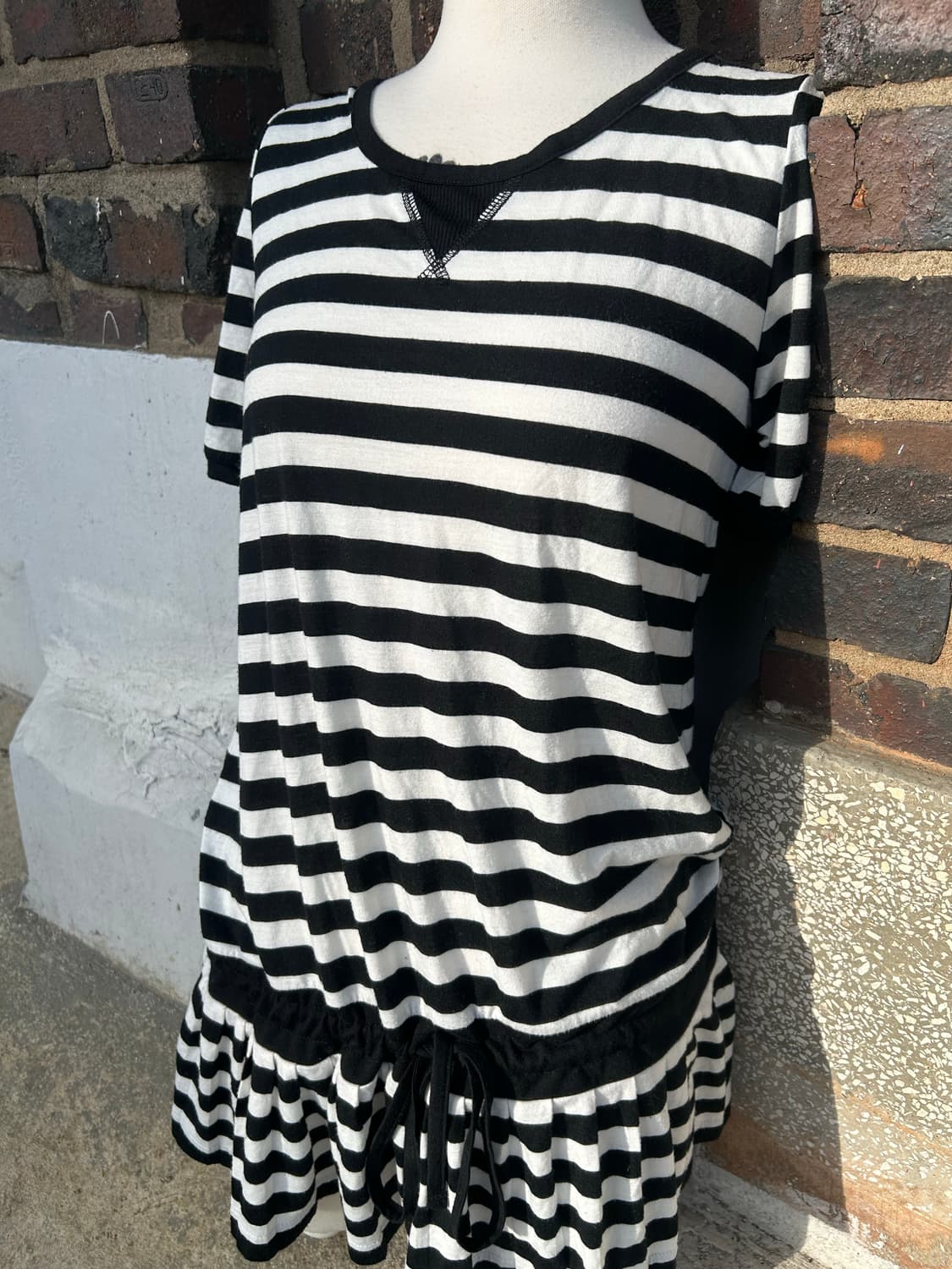 00s Jpn 니혼진 스트라이프 셔링 반팔 티셔츠 상품이미지2