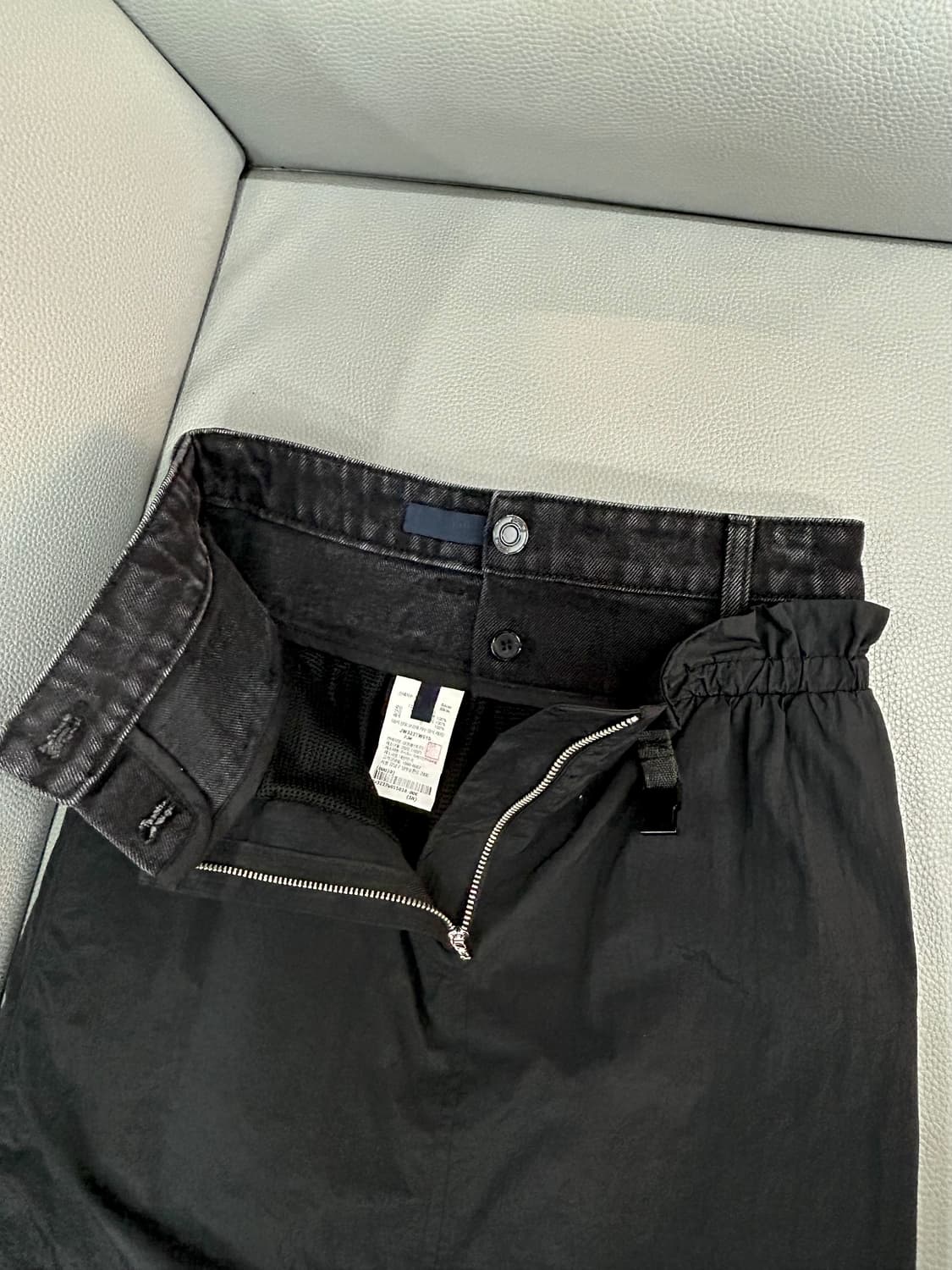 준지 나일론 레이어드 스트레이트 블랙 스커트(34사이즈/64cm) 상품이미지8