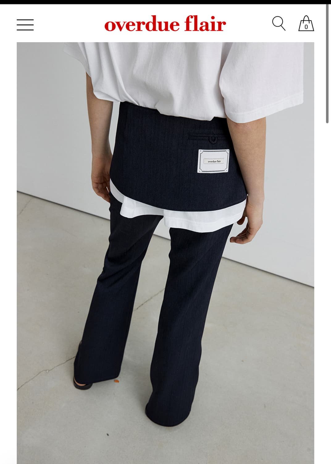 오버듀플레어 자카드 스커트 + 팬츠 세트 네이비 상품이미지1