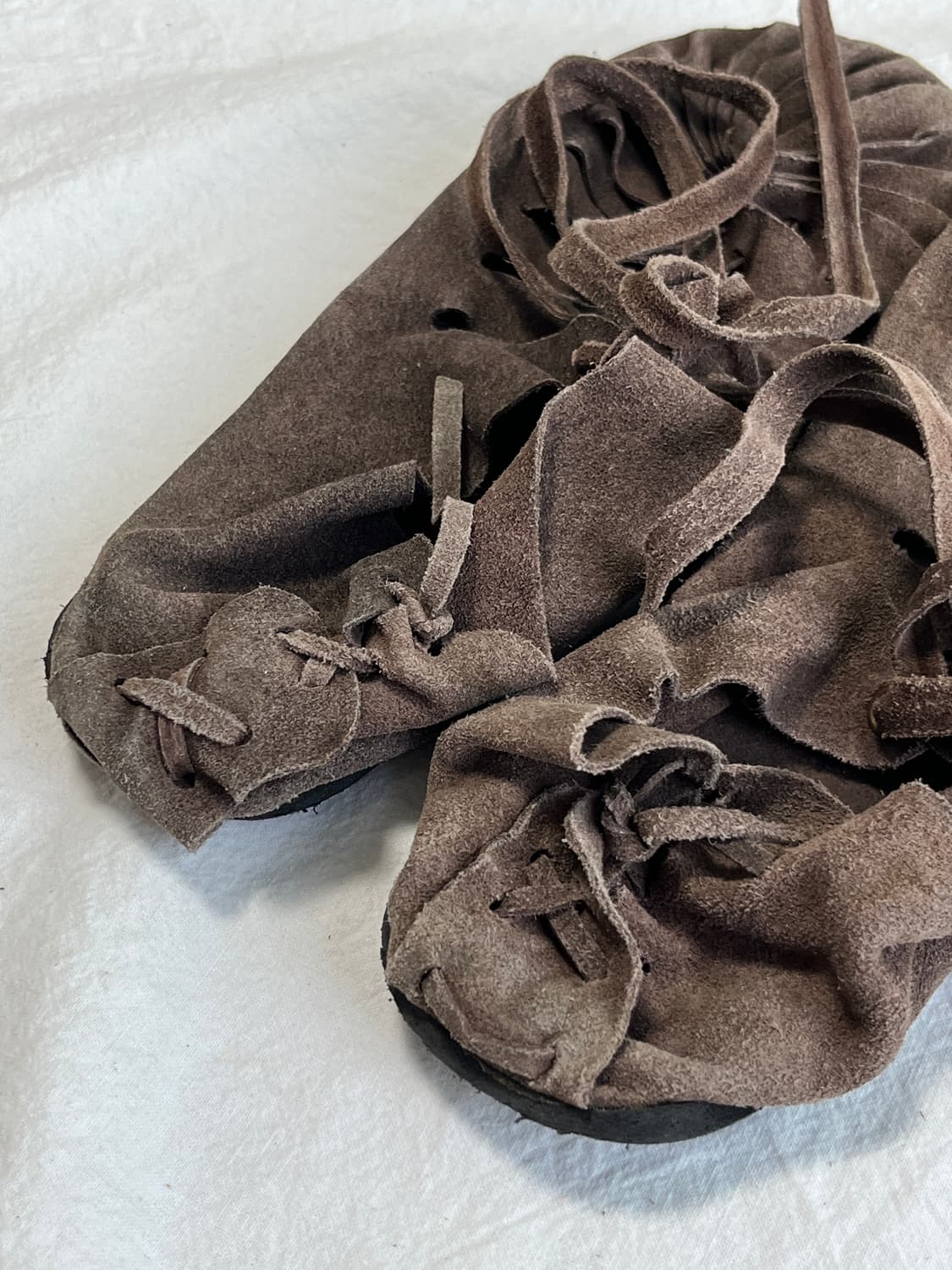 [240] 브라운 스웨이드 분트슈 레이스업 빈티지 로만샌들 상품이미지4