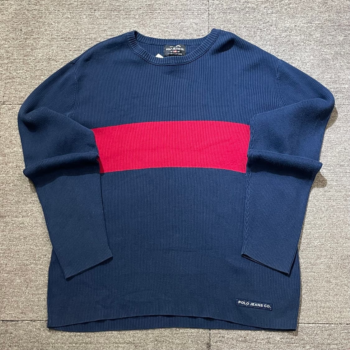 (L) POLO 폴로 랄프 로렌 진스 배색 니트  상품이미지1