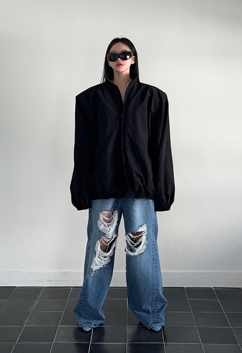 새상품) 랑거 오일러 패드 점퍼 자켓 바람막이 화이트 상품이미지7