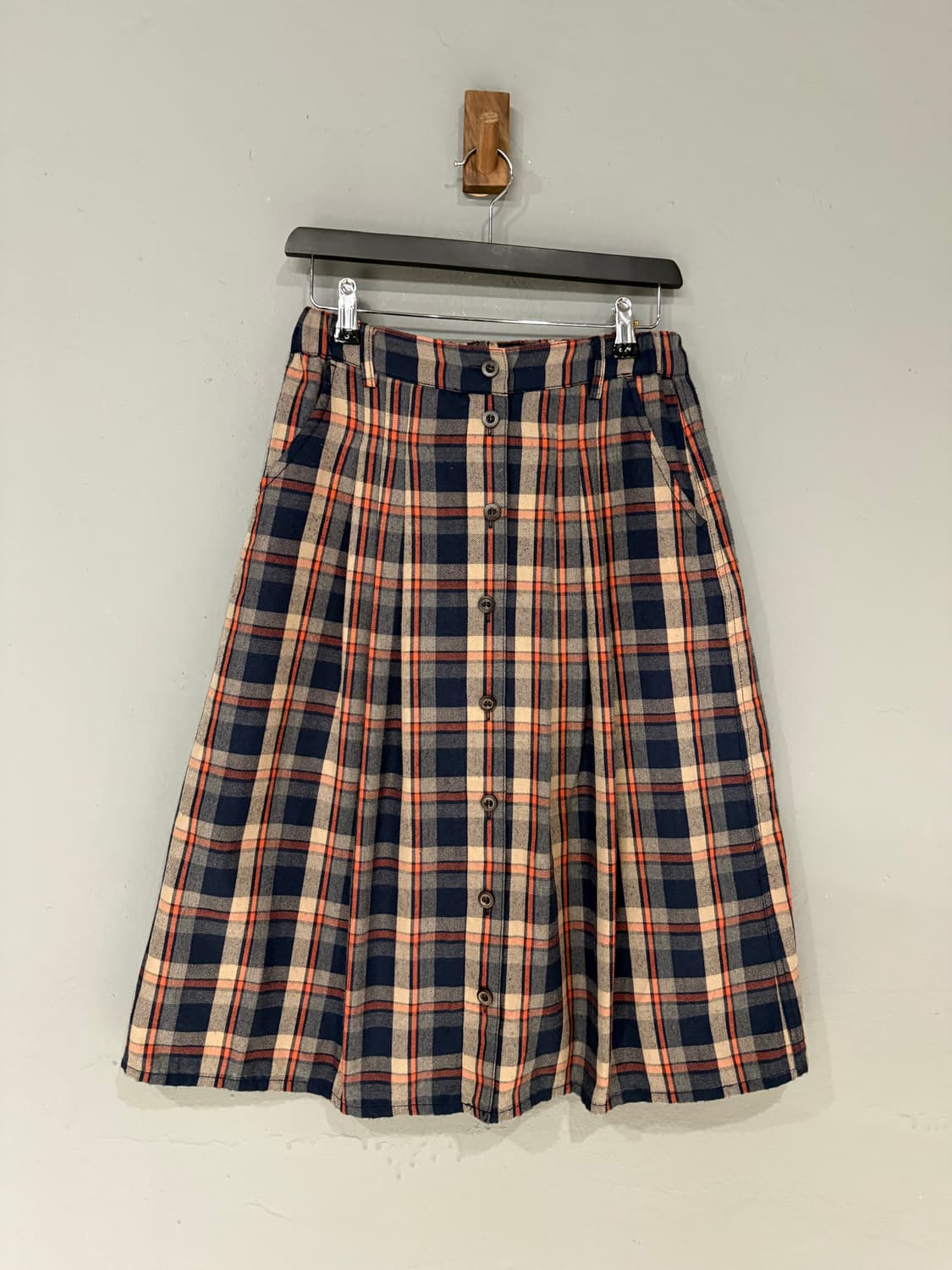 check pattern button-up detail skirt 상품이미지4