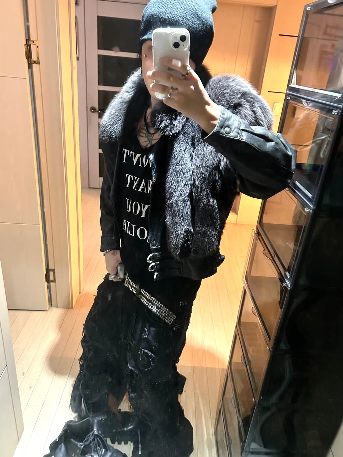 Sheep Skin Fur Leather Jacket 상품이미지3