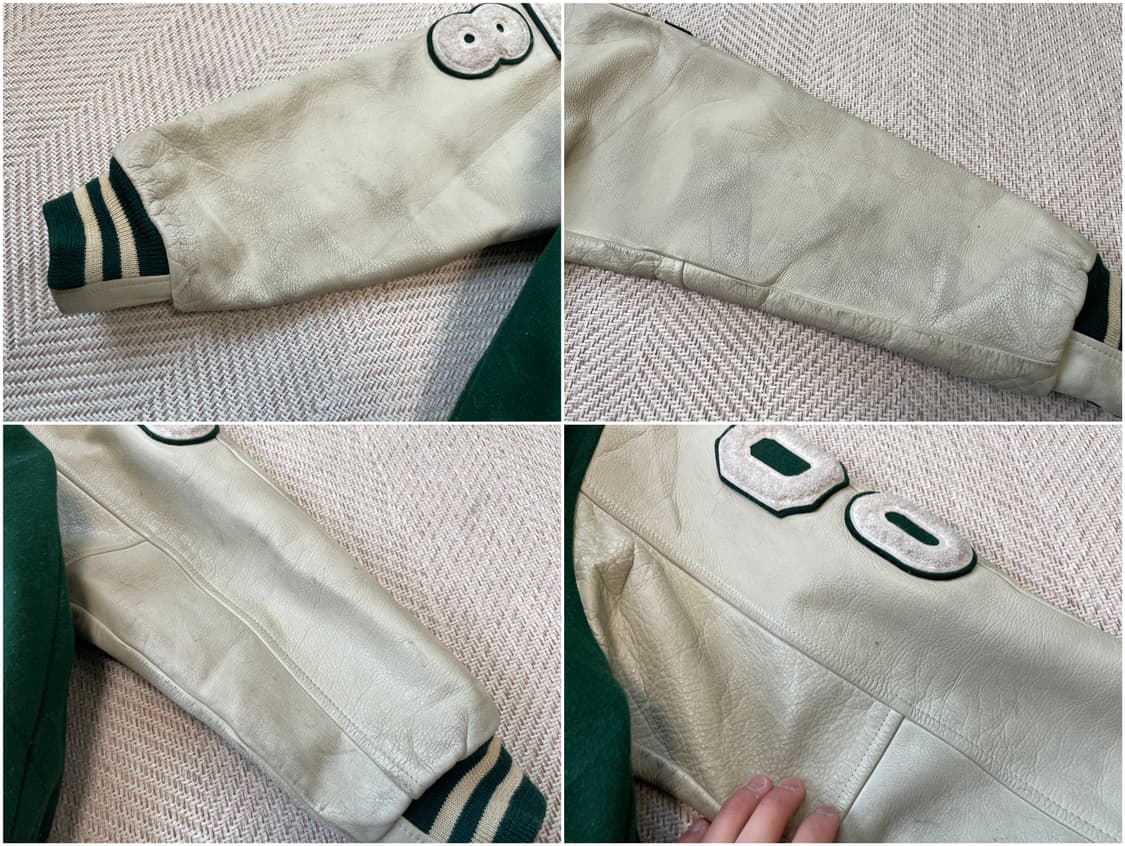 빈티지 아이비 울 멜톤 레더 슬리브 바시티 자켓 J03771 상품이미지10