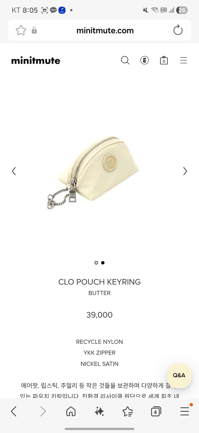 미닛뮤트 clo pouch keyring
butter 상품이미지2