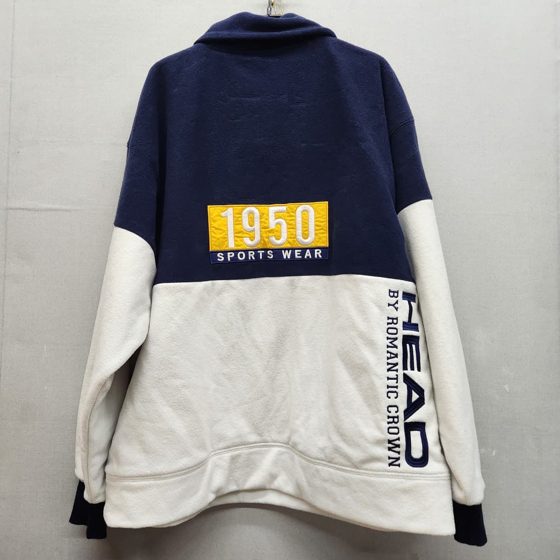 헤드x로맨틱크라운 빅로고 반집업 후리스 아노락 XL 상품이미지5