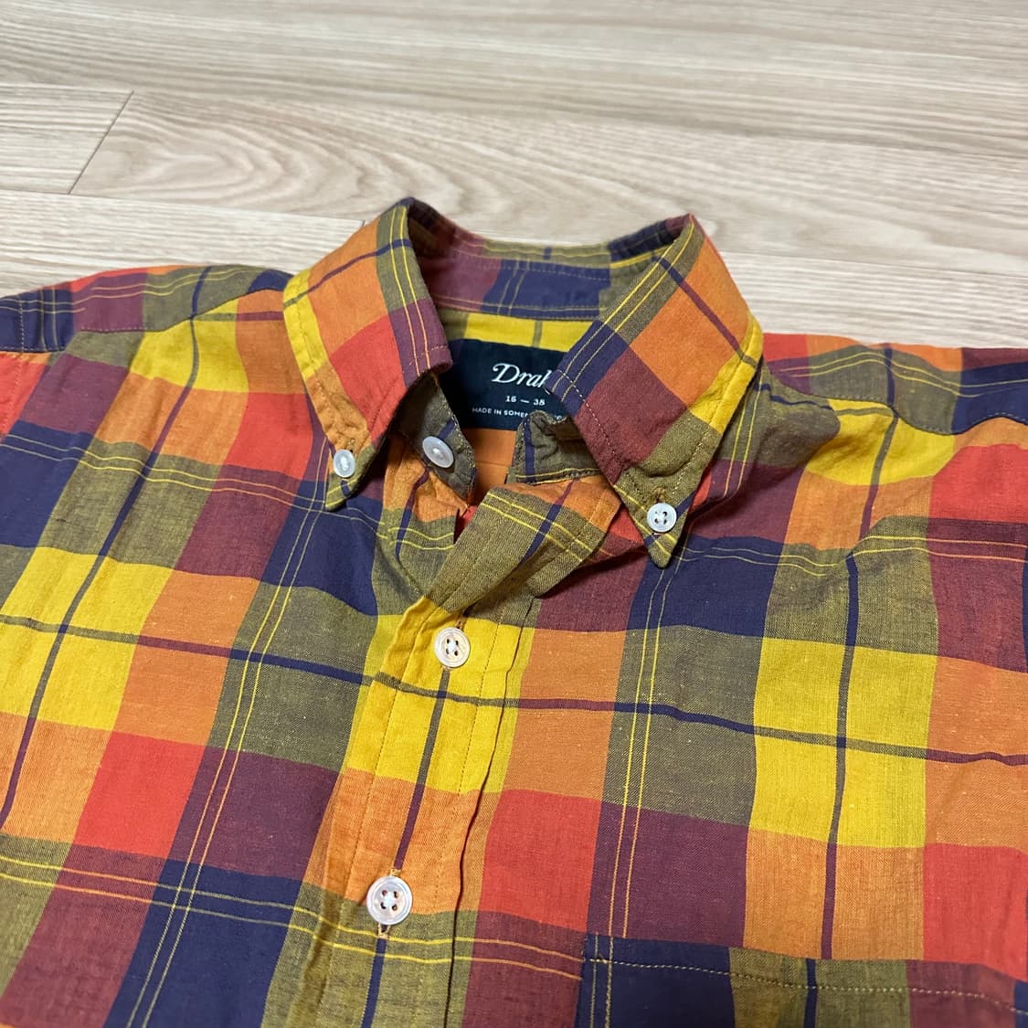 드레익스 원포켓 린넨/코튼 버튼다운 셔츠 15(38) 상품이미지2