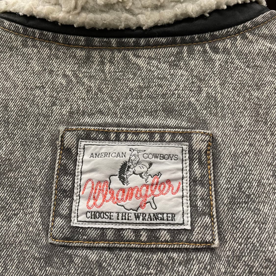 90s 랭글러 쉐르파 웨스턴 카우보이 데님 코트 자켓 상품이미지9
