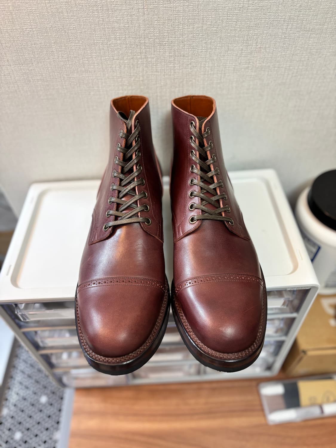 [새제품] 바이버그 서비스부츠 홀스벗 버건디 캡토 8.5E 상품이미지2