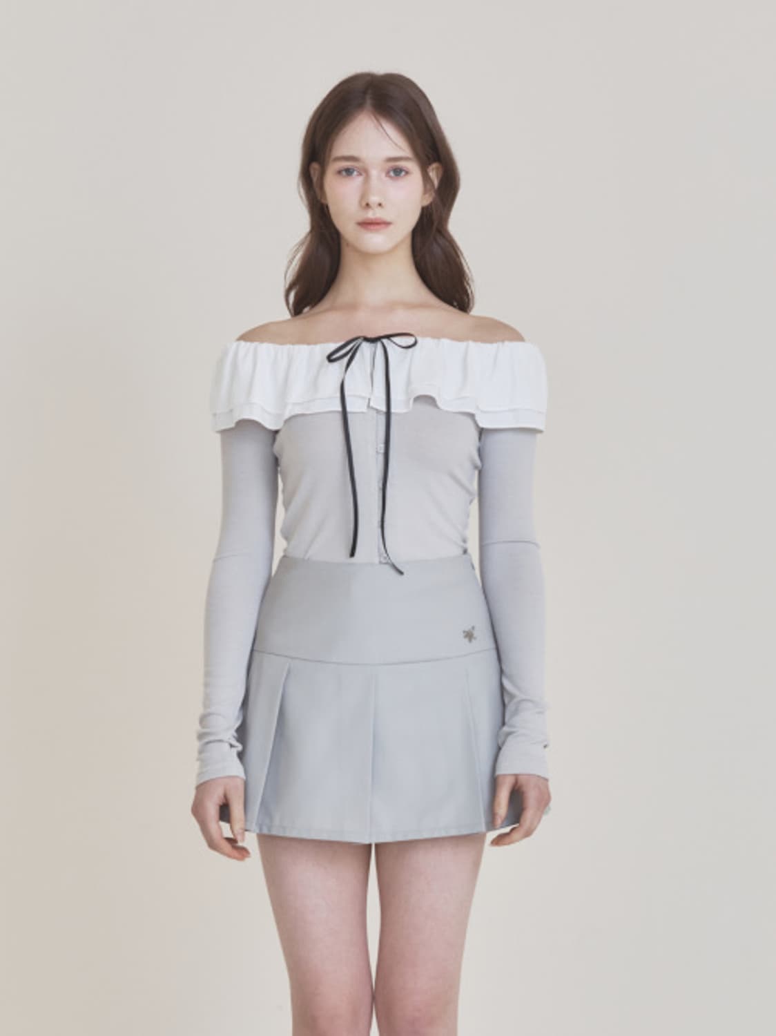 [S] 낫유어로즈 셀리나 스커트 그레이 상품이미지1