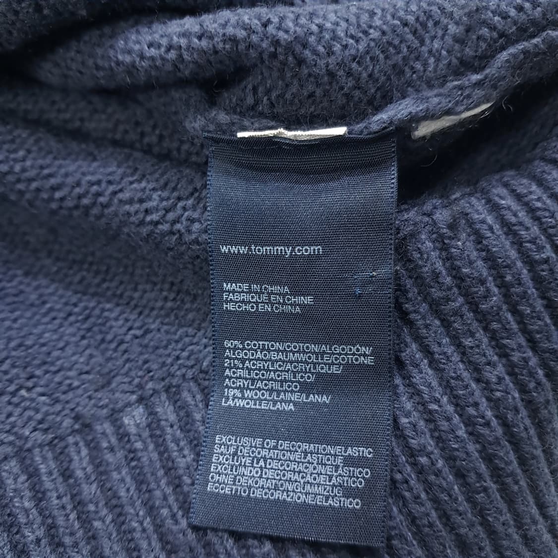 CL047 타미힐피거 울혼방 밀리터리 엘보패치 네이비 목넥 니트 스웨터 상품이미지7