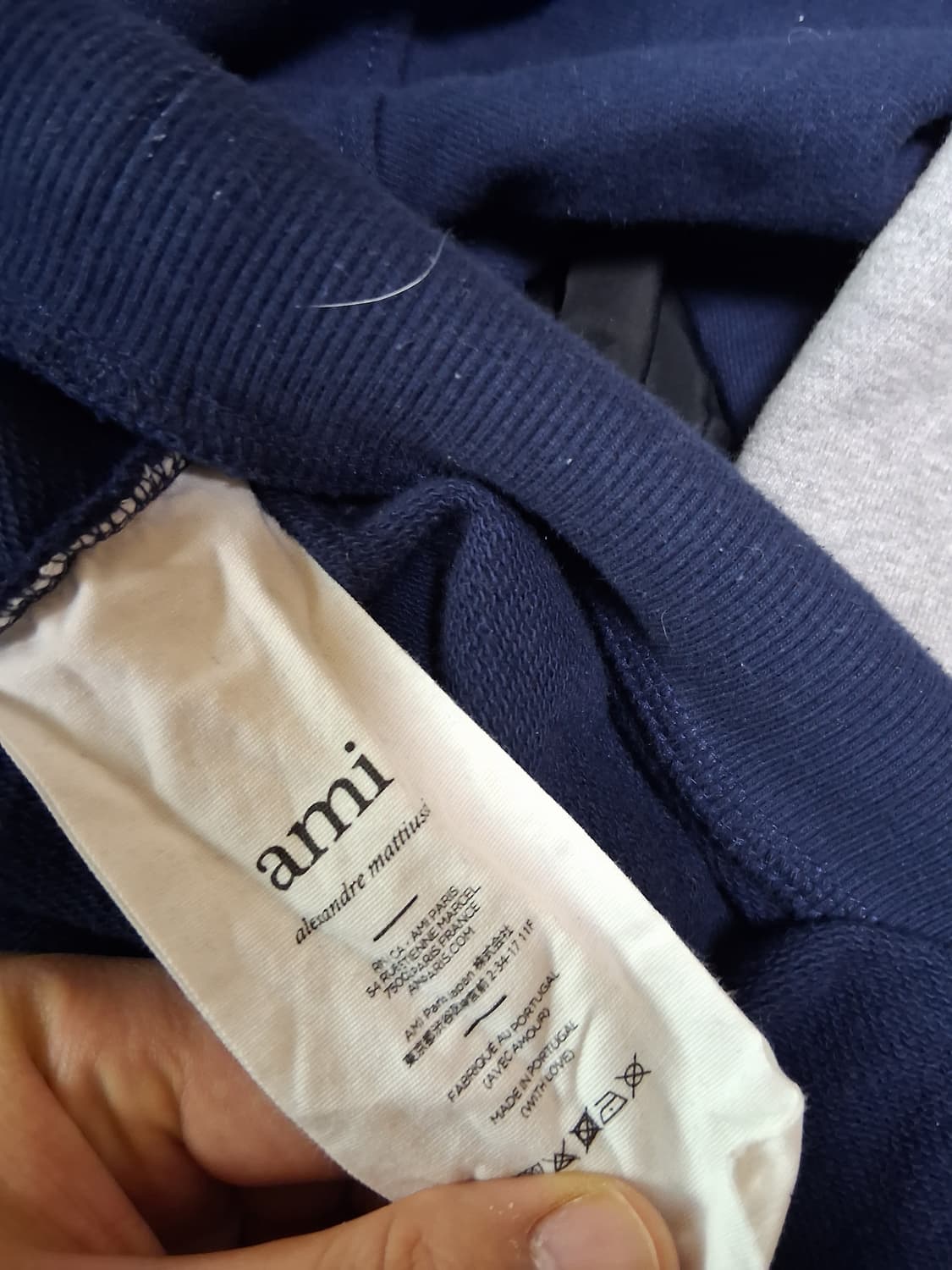 아미 후드티 XL 그레이 네이비 상품이미지6