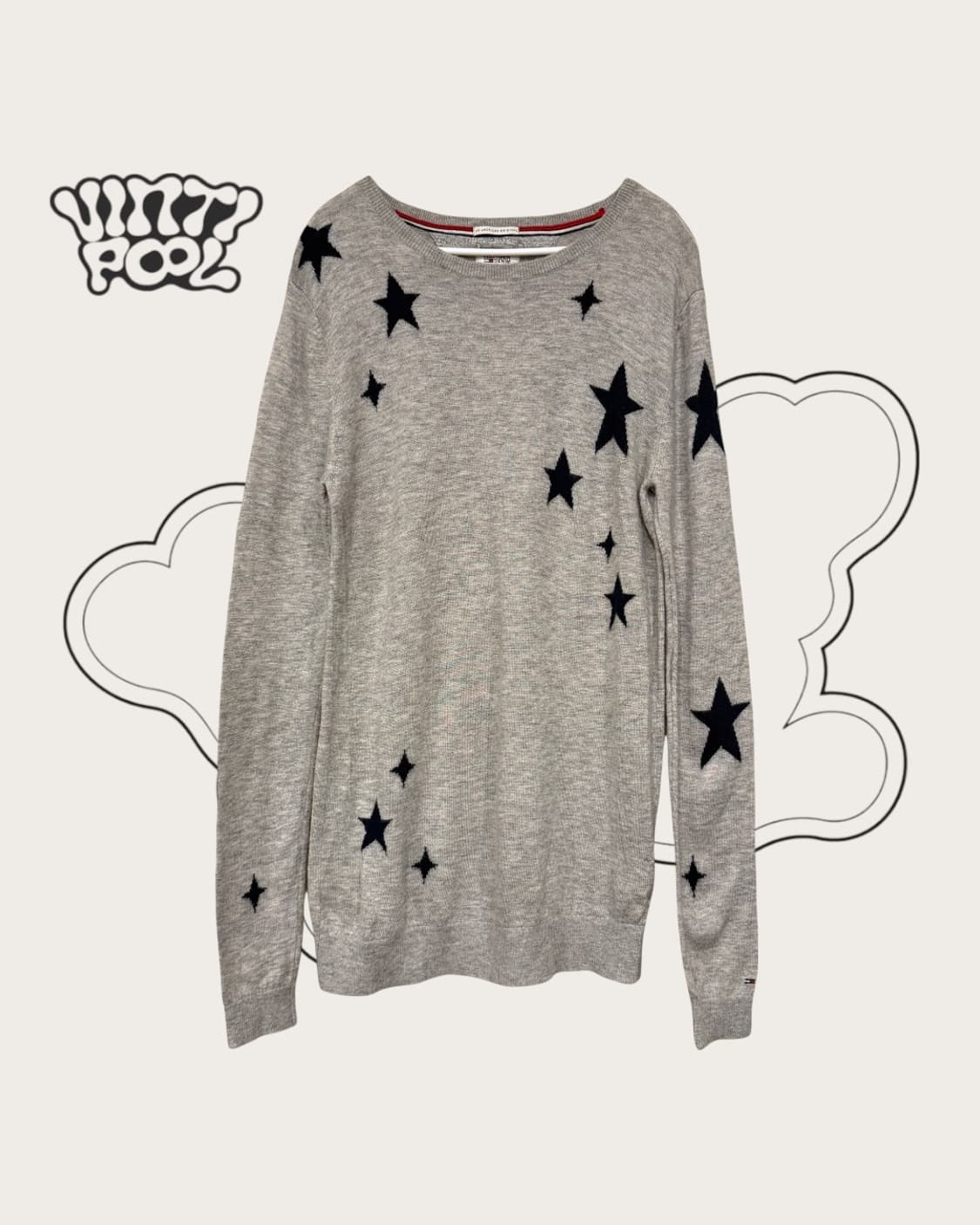 타미힐피거 별 패턴 울 니트 M 그레이 (w) 상품이미지1