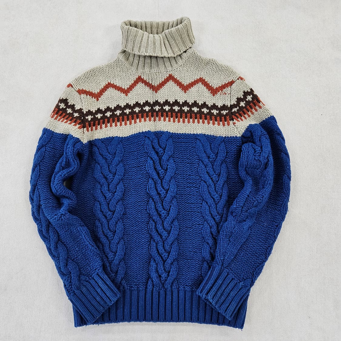 [L] 후아유 노르딕 패턴 꽈배기 터틀넥 니트 스웨터 0116Y1 상품이미지4