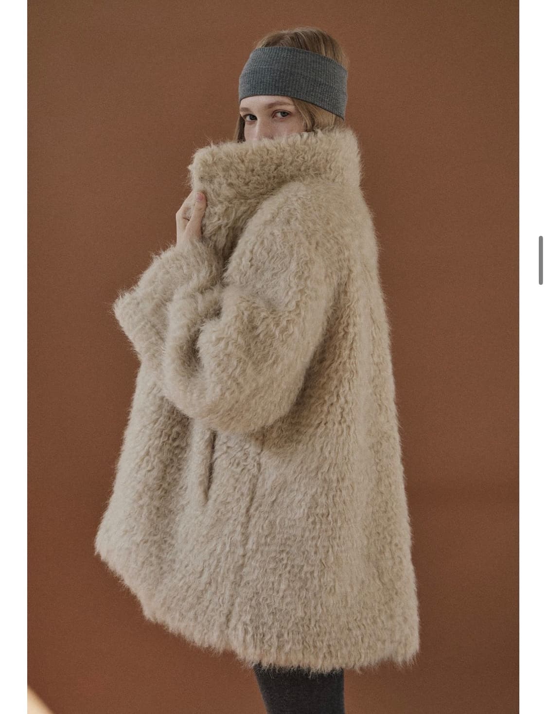 가더 elle fur jacket light beige 상품이미지2