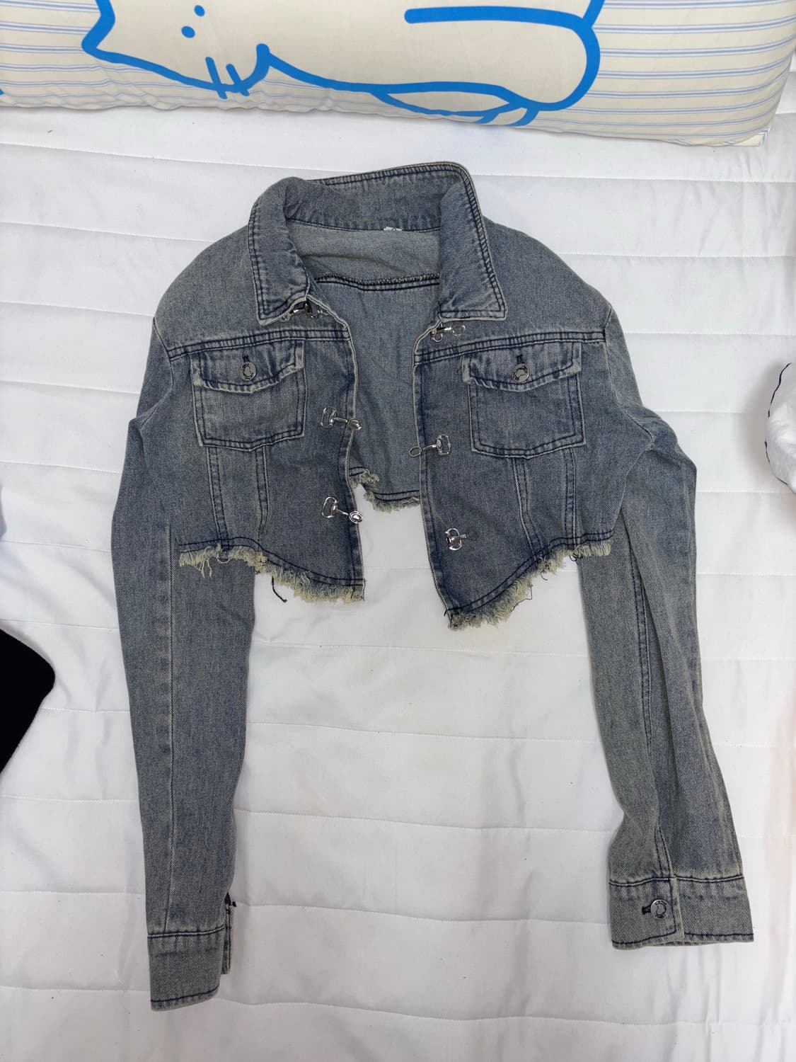 크롭 숏 데님자켓  상품이미지1
