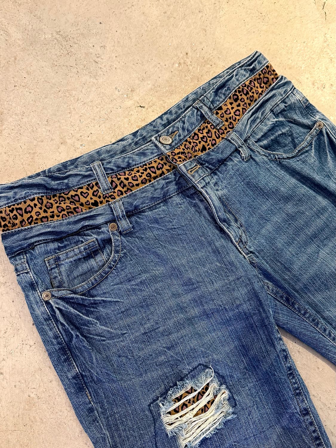 Leopard Point 2 Belt Big Denim Pants 상품이미지3