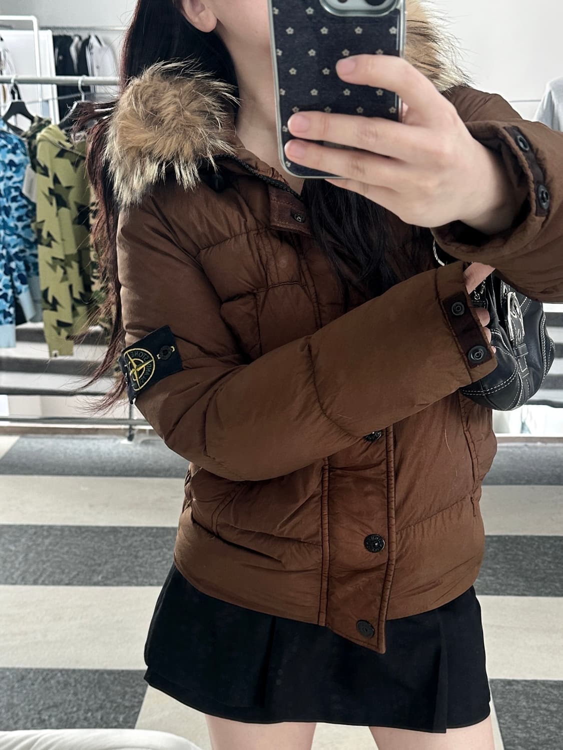 스톤아일랜드 와펜 크링클랩스 퍼 패딩 상품이미지6