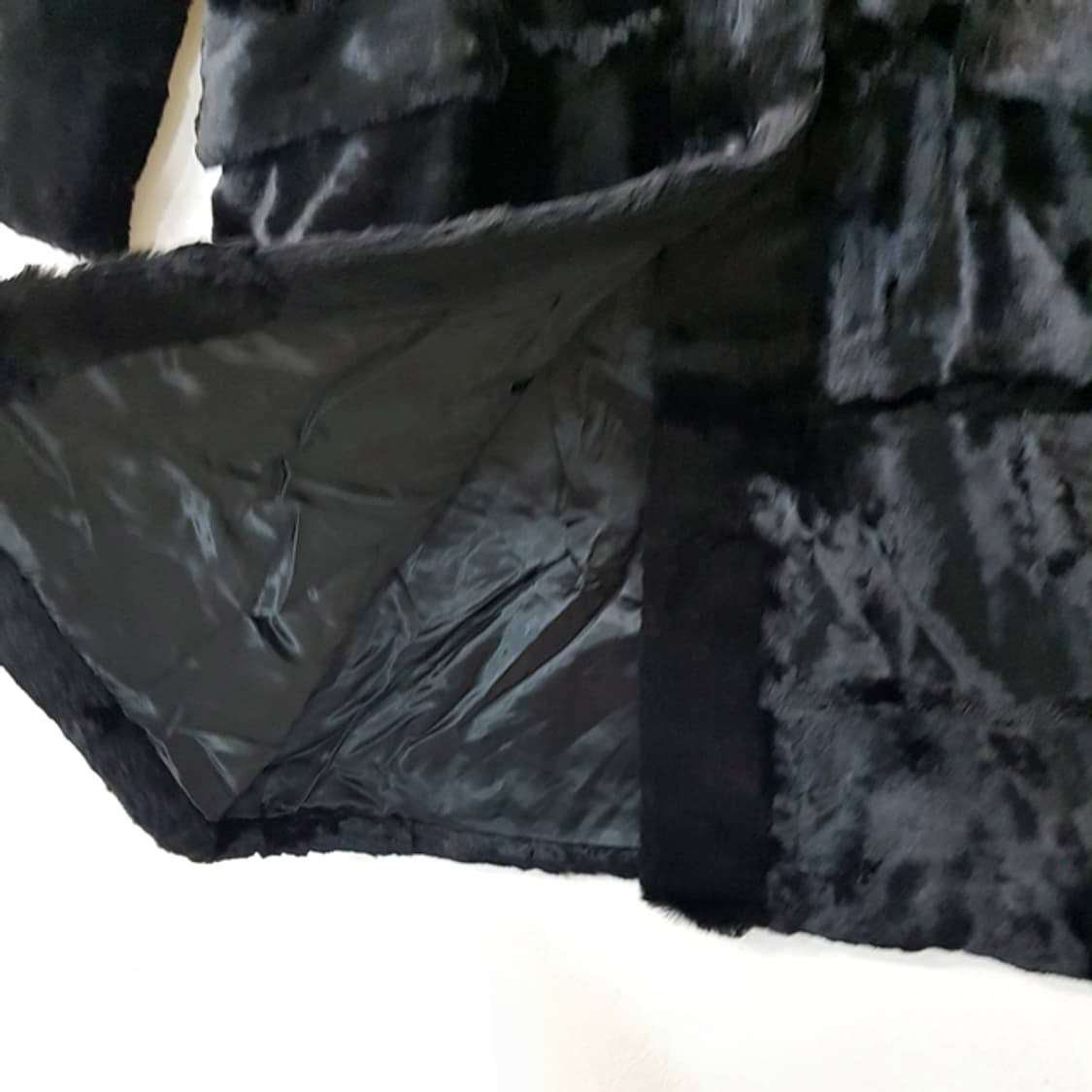 쉐어드 밍크 모피 하프 코트 블랙 상품이미지3