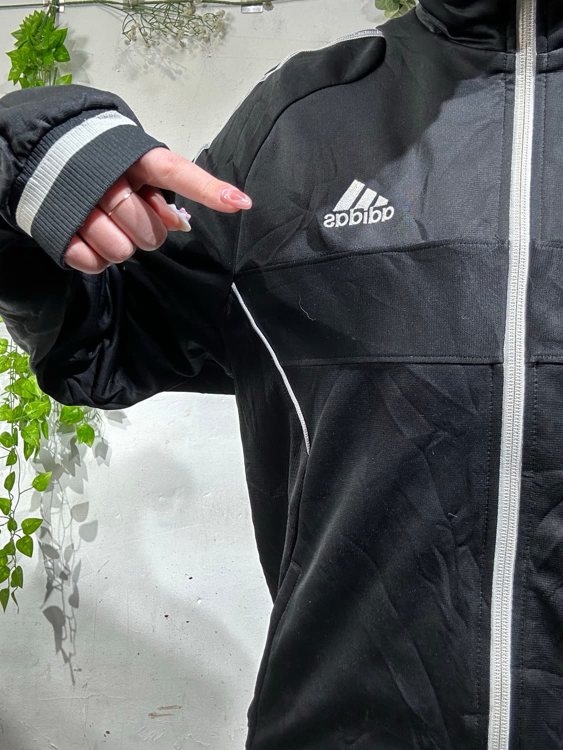 아디다스 블랙 그레이 삼선 트랙탑 져지 M 상품이미지4