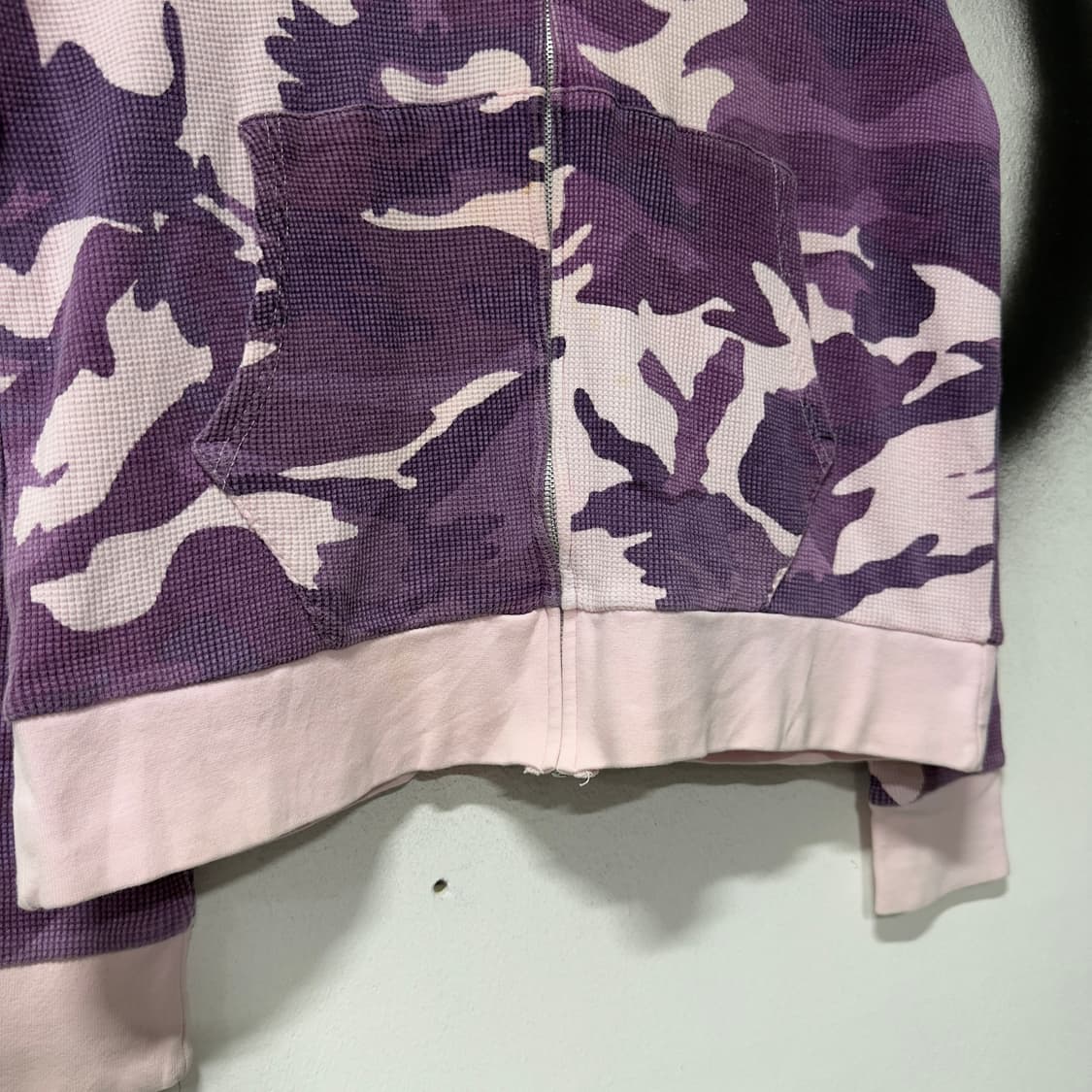 VTG 빈티지 퍼플 카모 와플 루즈핏 풀 집업 후디 상품이미지4