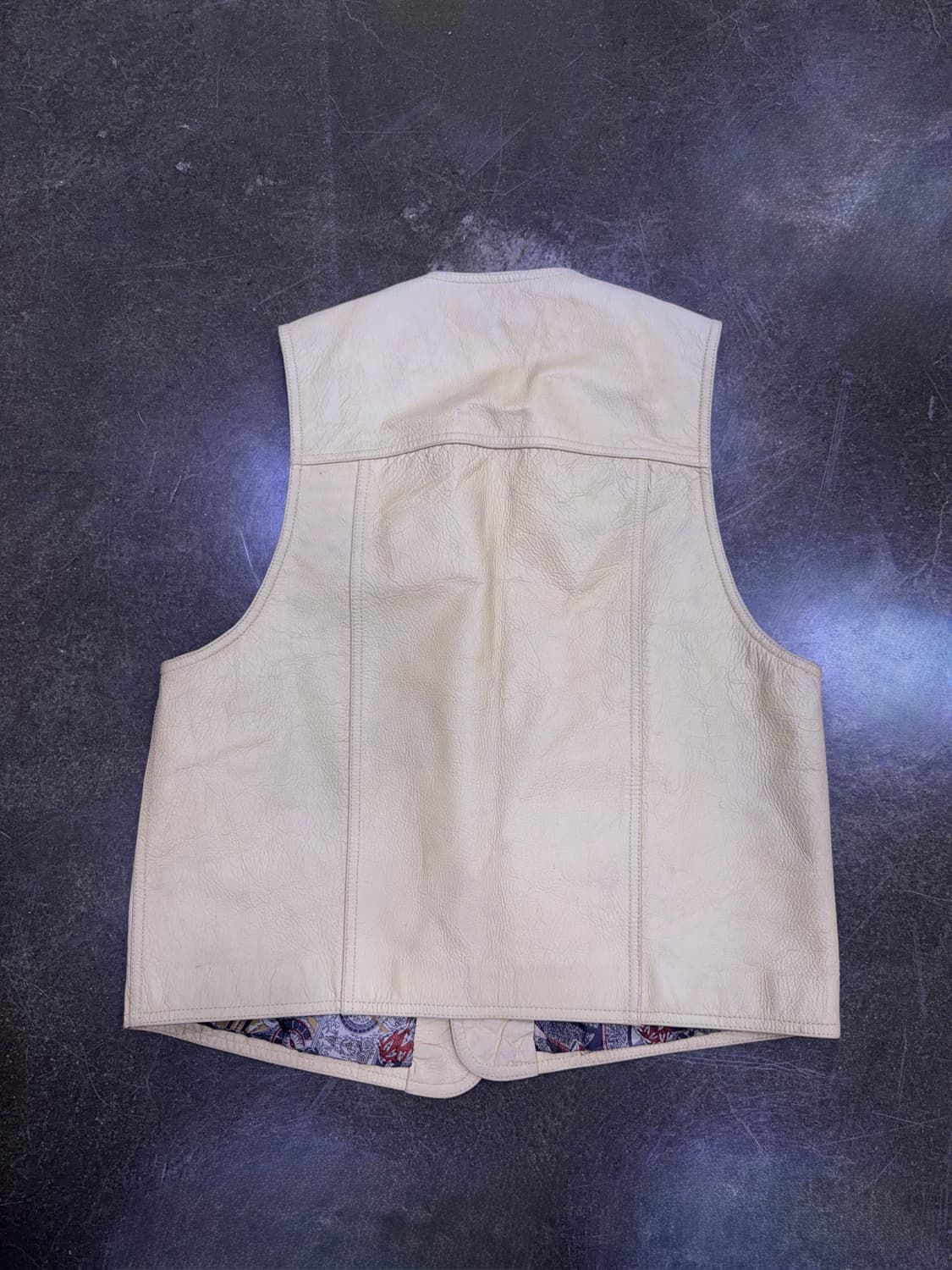 돌체 가파치 소가죽 레더 베스트 베이지 조끼 L 상품이미지2