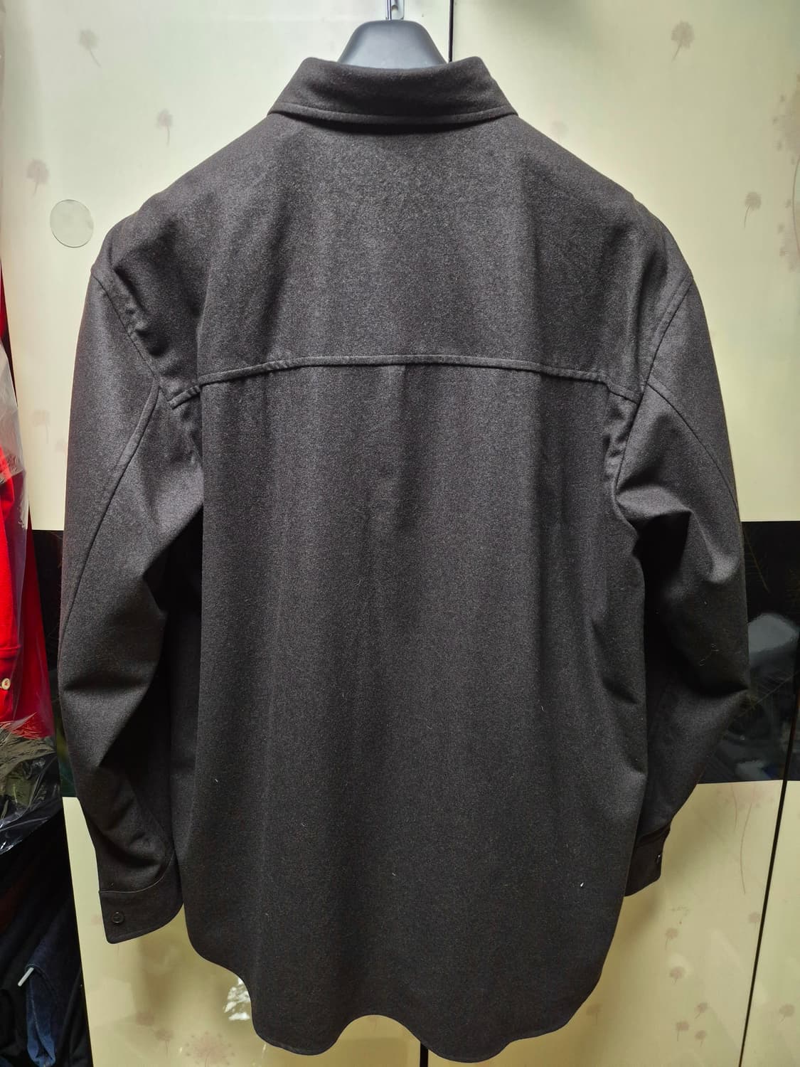 [5] 오라리 울 풀링 플란넬 셔츠 탑다크브라운 상품이미지5