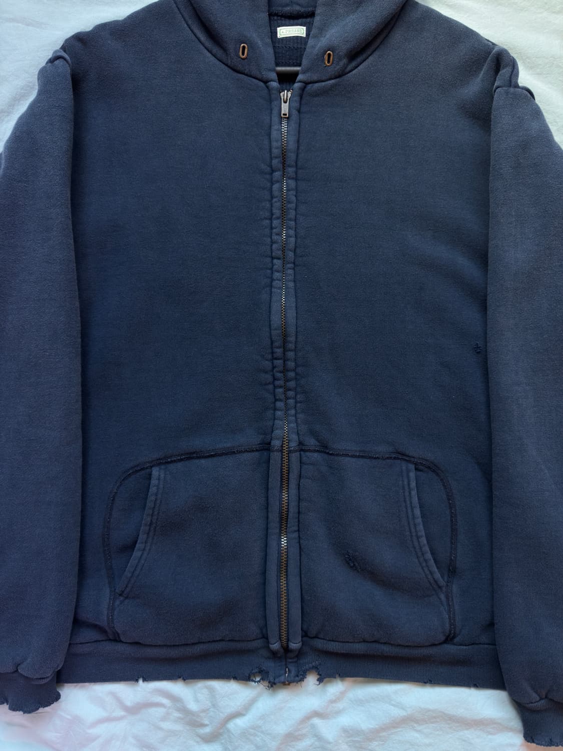 아프레쎄 빈티지 후드집업 네이비 상품이미지3