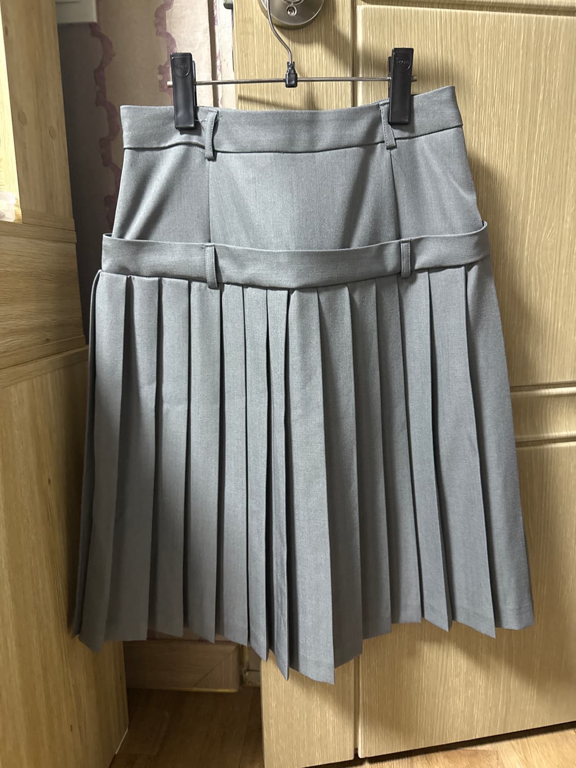 바이링 이중오비 스커트 새상품 S사이즈 그레이/네이비 상품이미지2