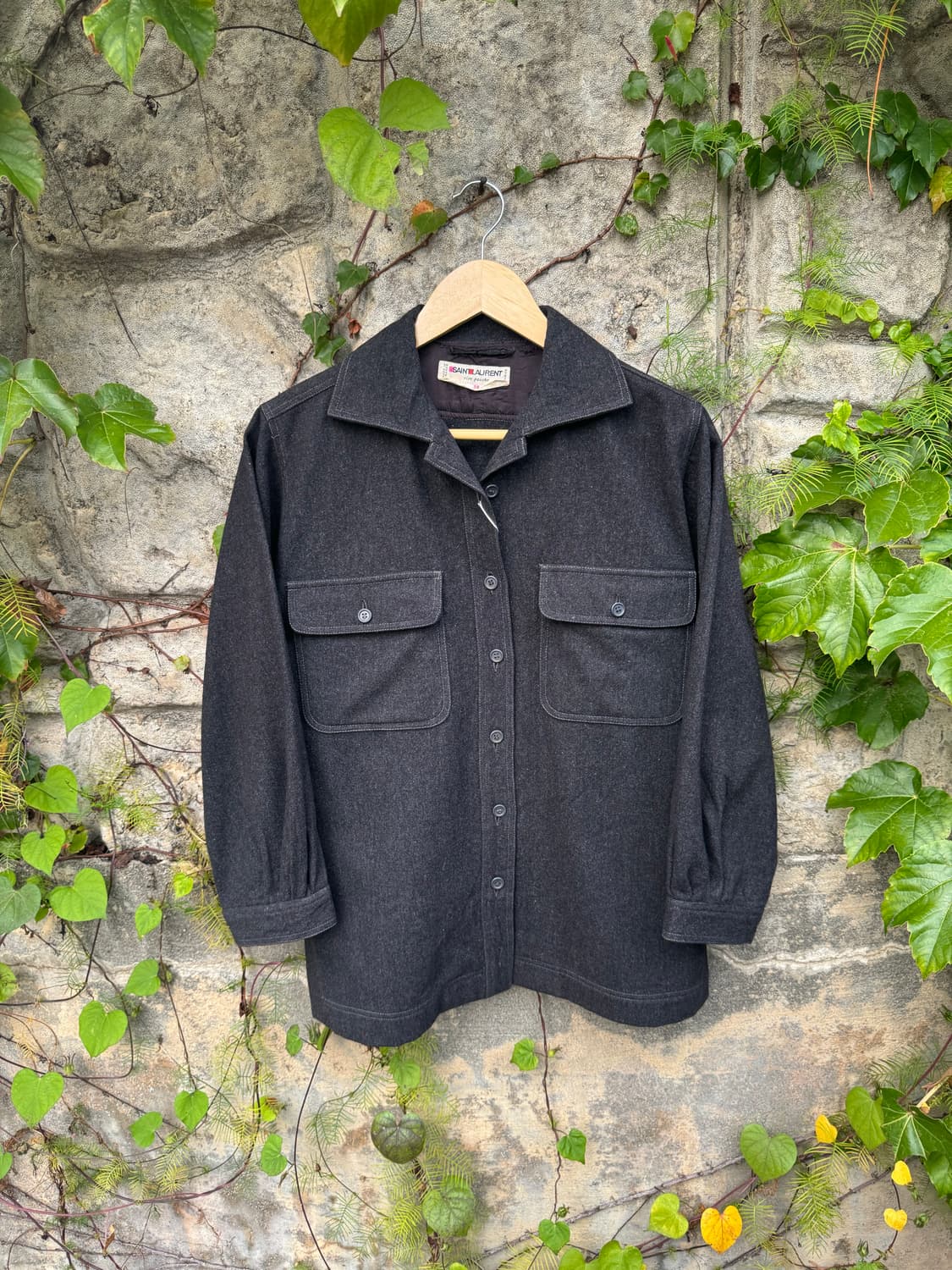 70s saint laurent 생로랑 전성기 시절 울 셔츠 상품이미지1