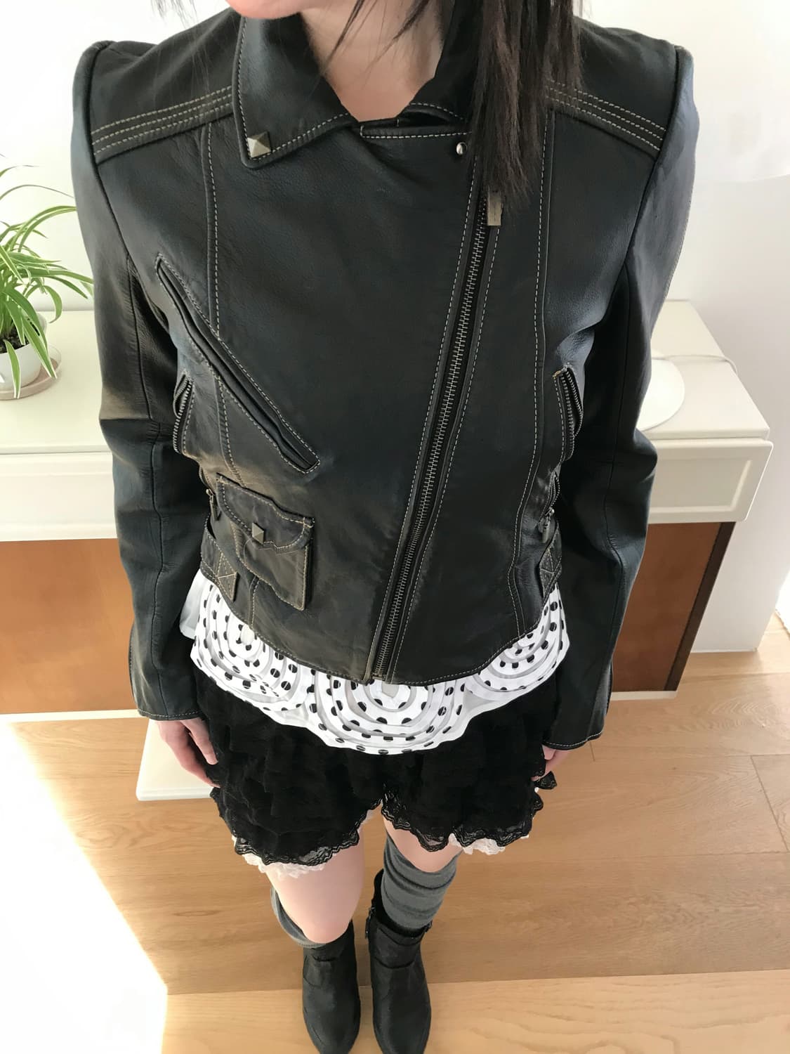 vintage real leather jacket 상품이미지5