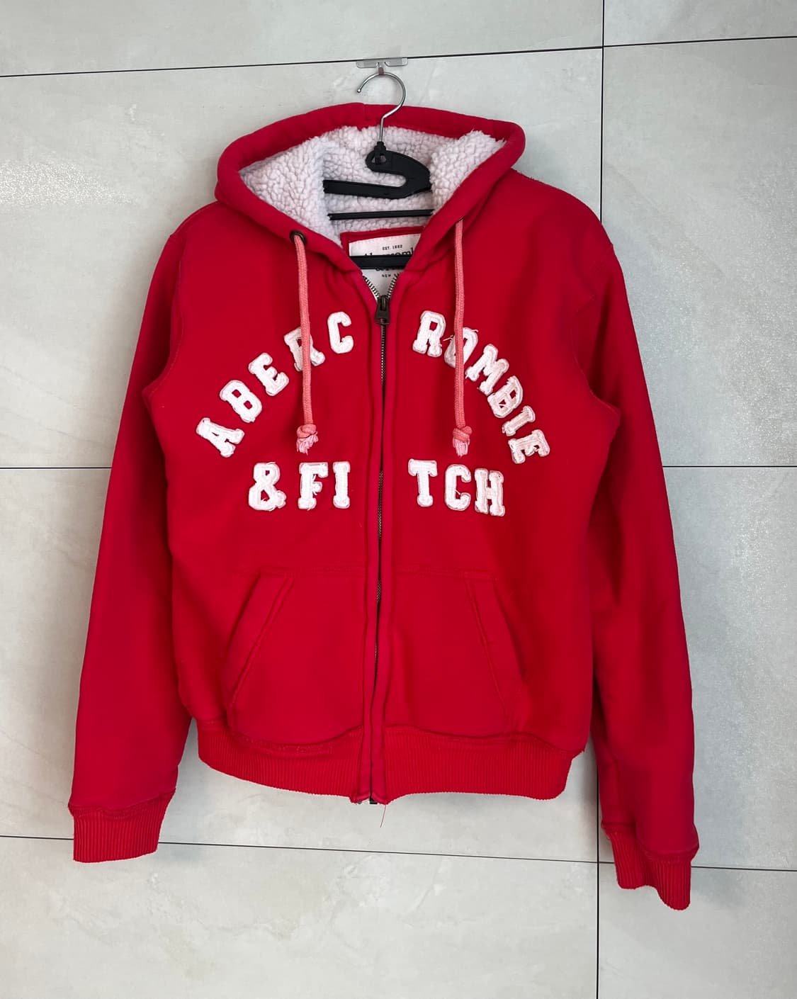 아베크롬비 양털 퍼 후드집업 레드 (M) 상품이미지3