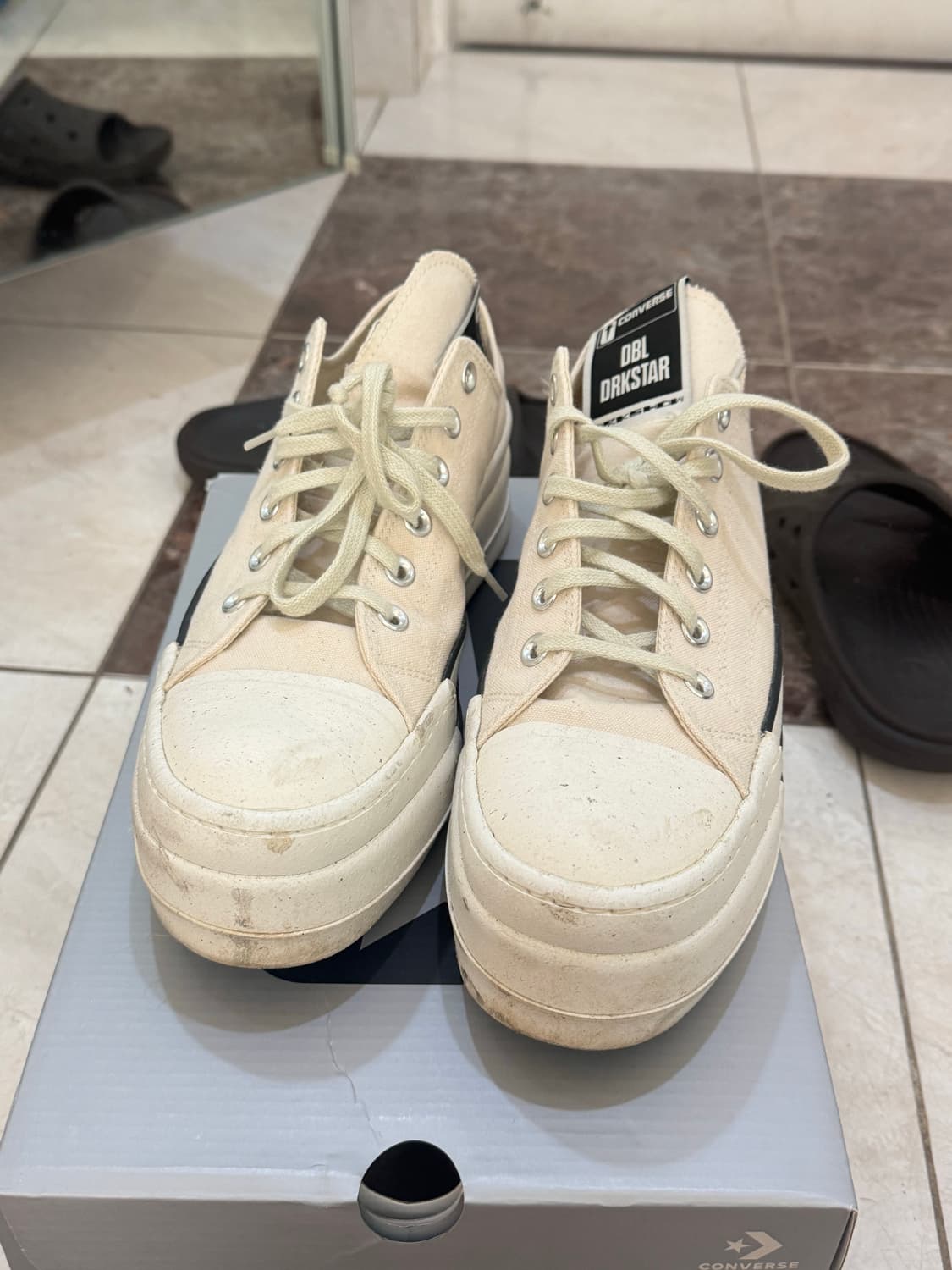 컨버스 릭오웬스 다크쉐도우 더블 다크스타 척 70 내추럴 아이보리 275 상품이미지5