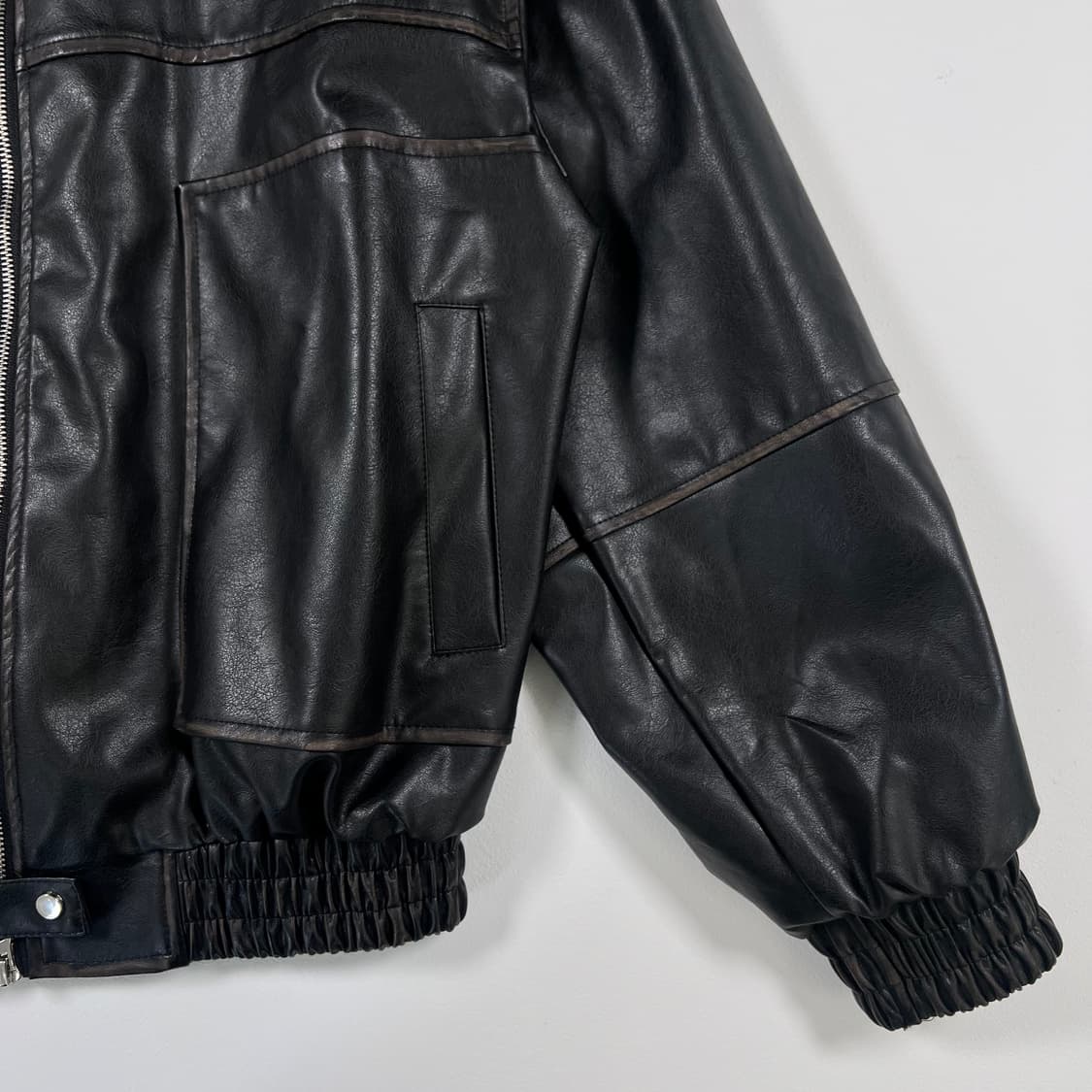 Our Room 레더 봄버 자켓 상품이미지2