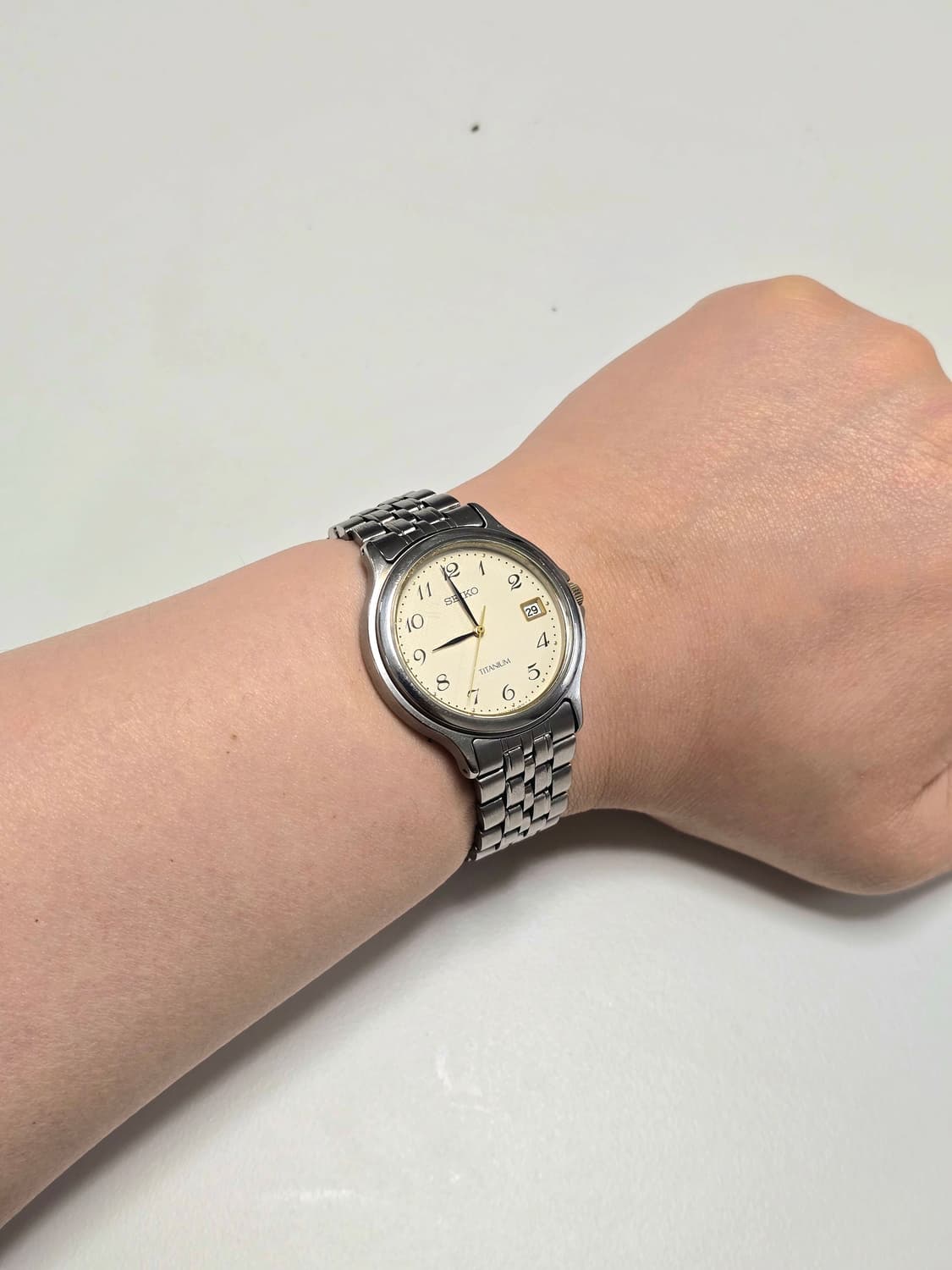 세이코 90's 7N42-8A60 티타늄 크림다이얼 브레게 인덱스 상품이미지5