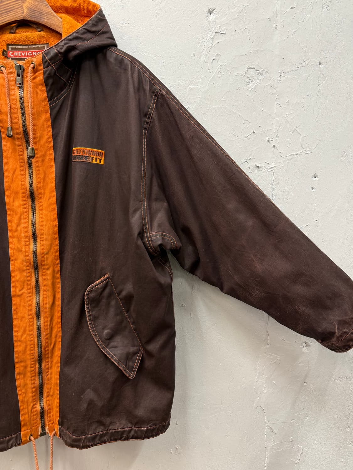 CHEVIGNON Contrast Panel Hooded Fleece-L 상품이미지3