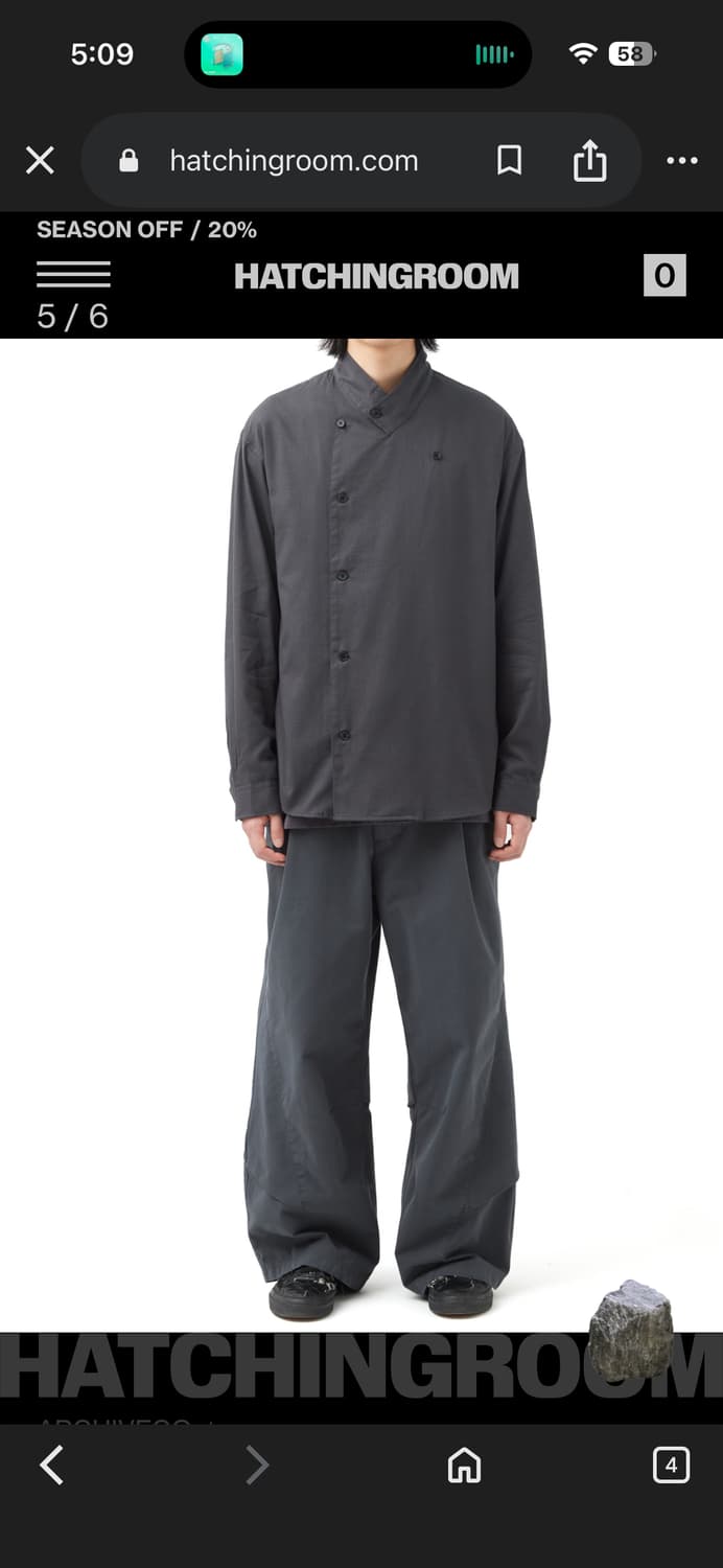 4 해칭룸 블랙 비대칭 더블 셔츠 자카드 상품이미지3