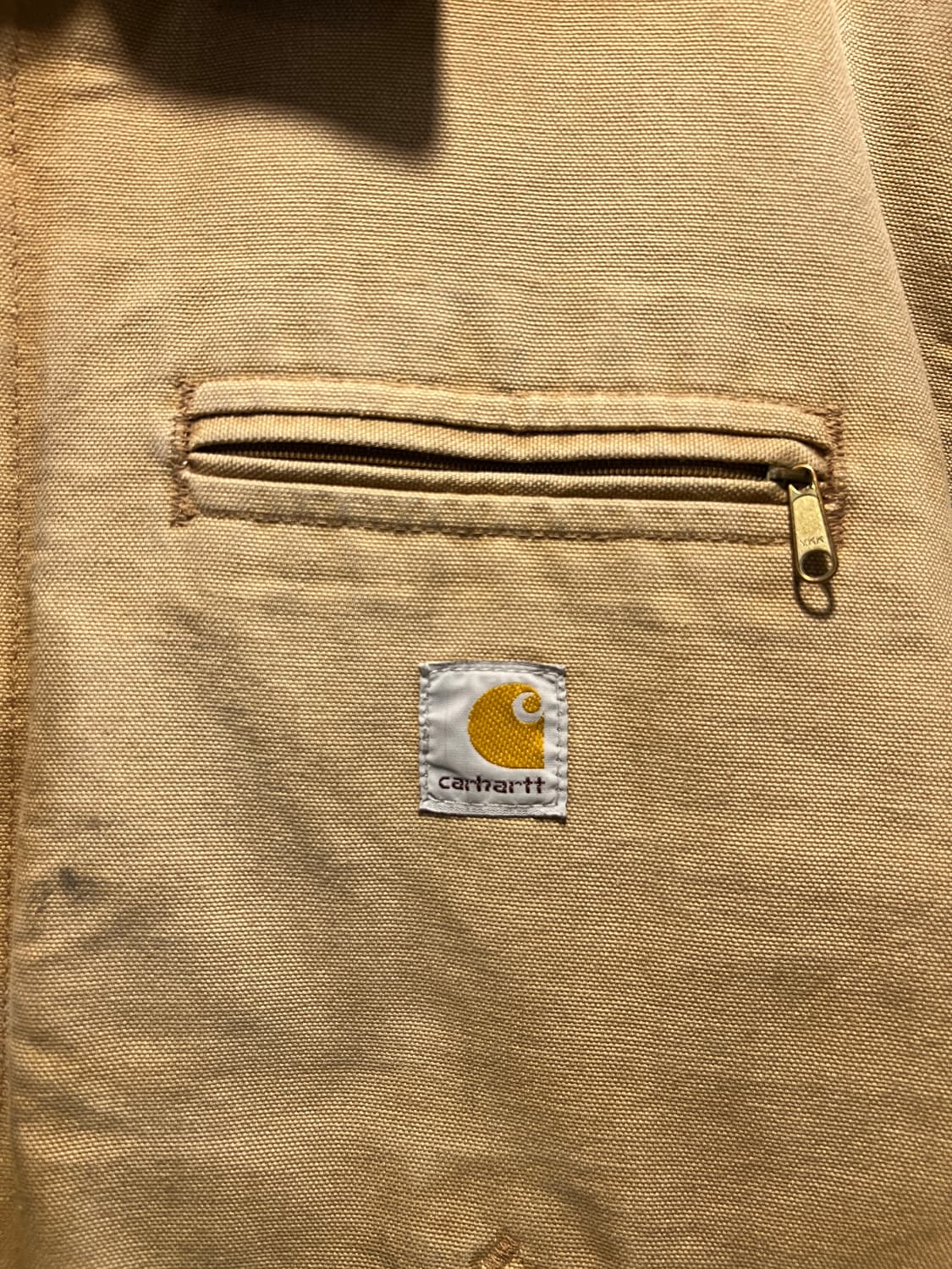 [2XL]칼하트 USA Made 디트로이트 빈티지 워싱 브라운 워크 자켓 상품이미지3