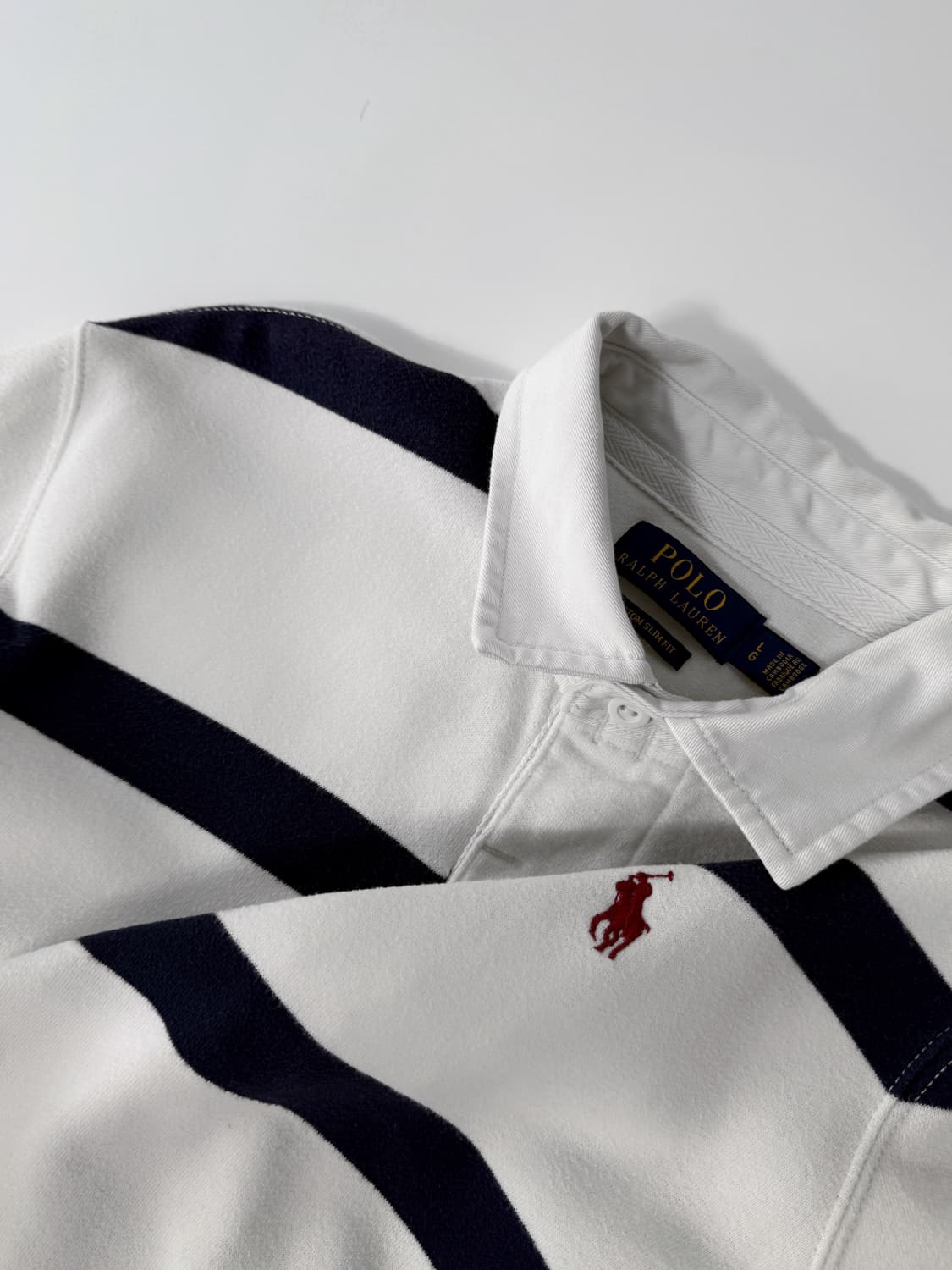 폴로 랄프로렌 루즈핏 신형 QR 스트라이프 아이코닉 럭비 스웻 셔츠 상품이미지2