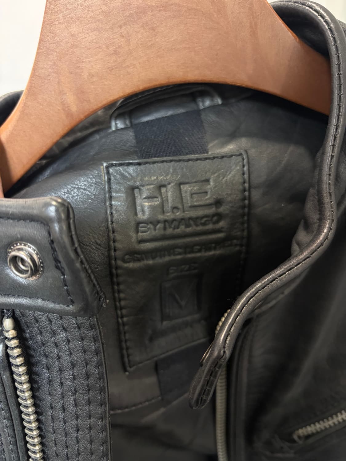 (M) HE by MANGO 망고 바이커 라이더 소가죽 자켓 상품이미지7