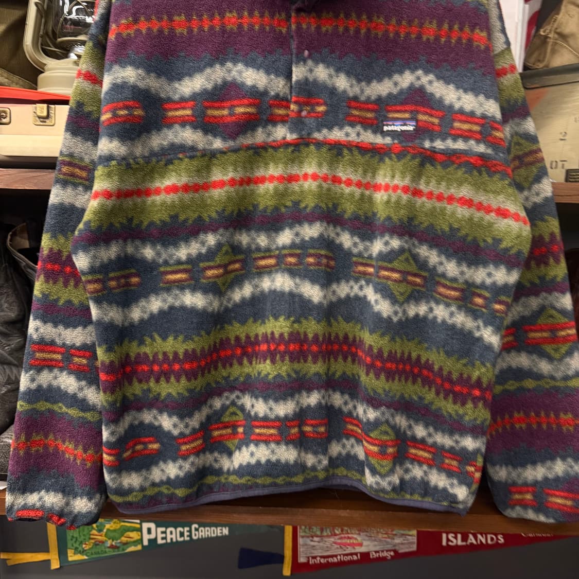 Rare! 90s 파타고니아 네이티브 패턴 스냅-T 신칠라 플리스 상품이미지4