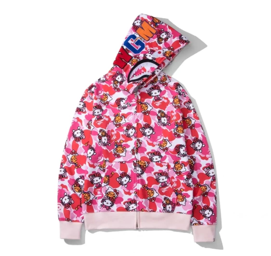 베이프 헬로키티 샤크후드 핑크 xl 새상품 상품이미지1