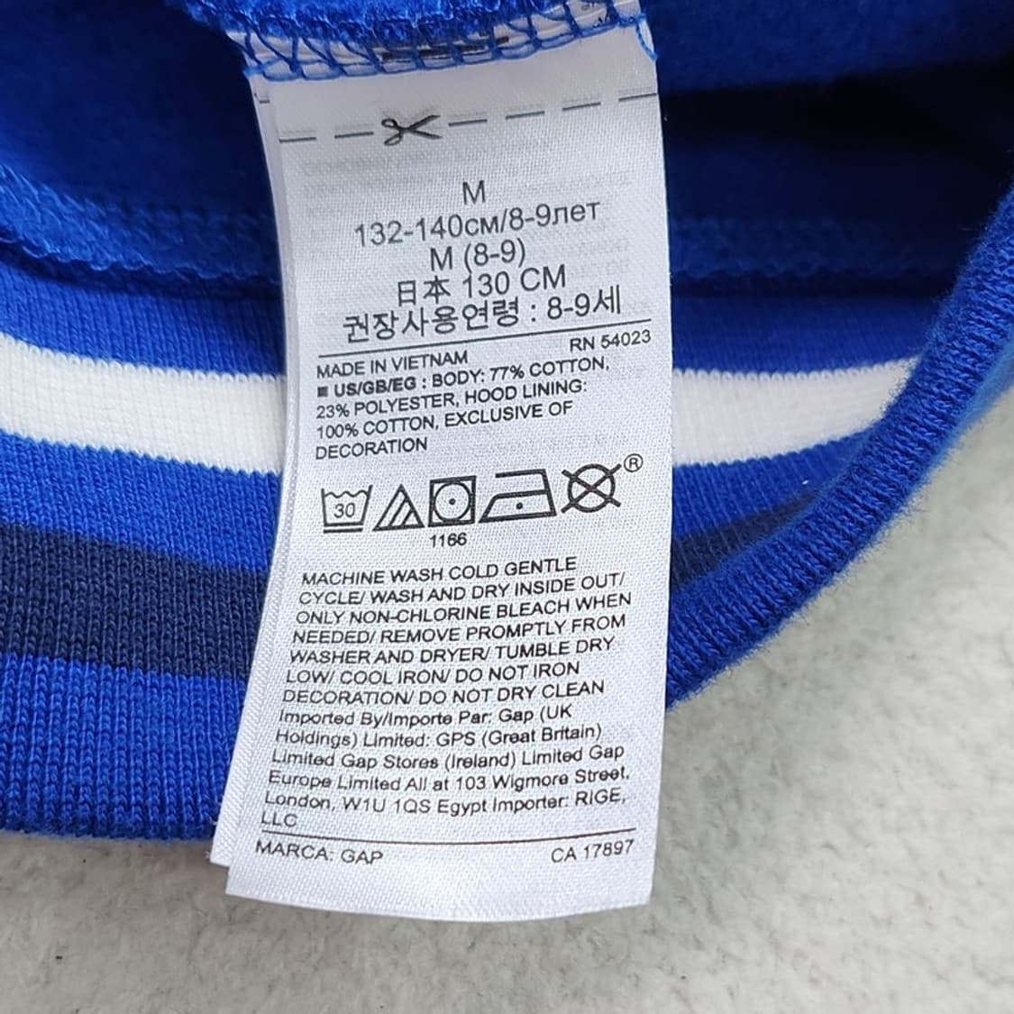 GAP KIDS 블루 프린팅 후드집업 M 상품이미지7