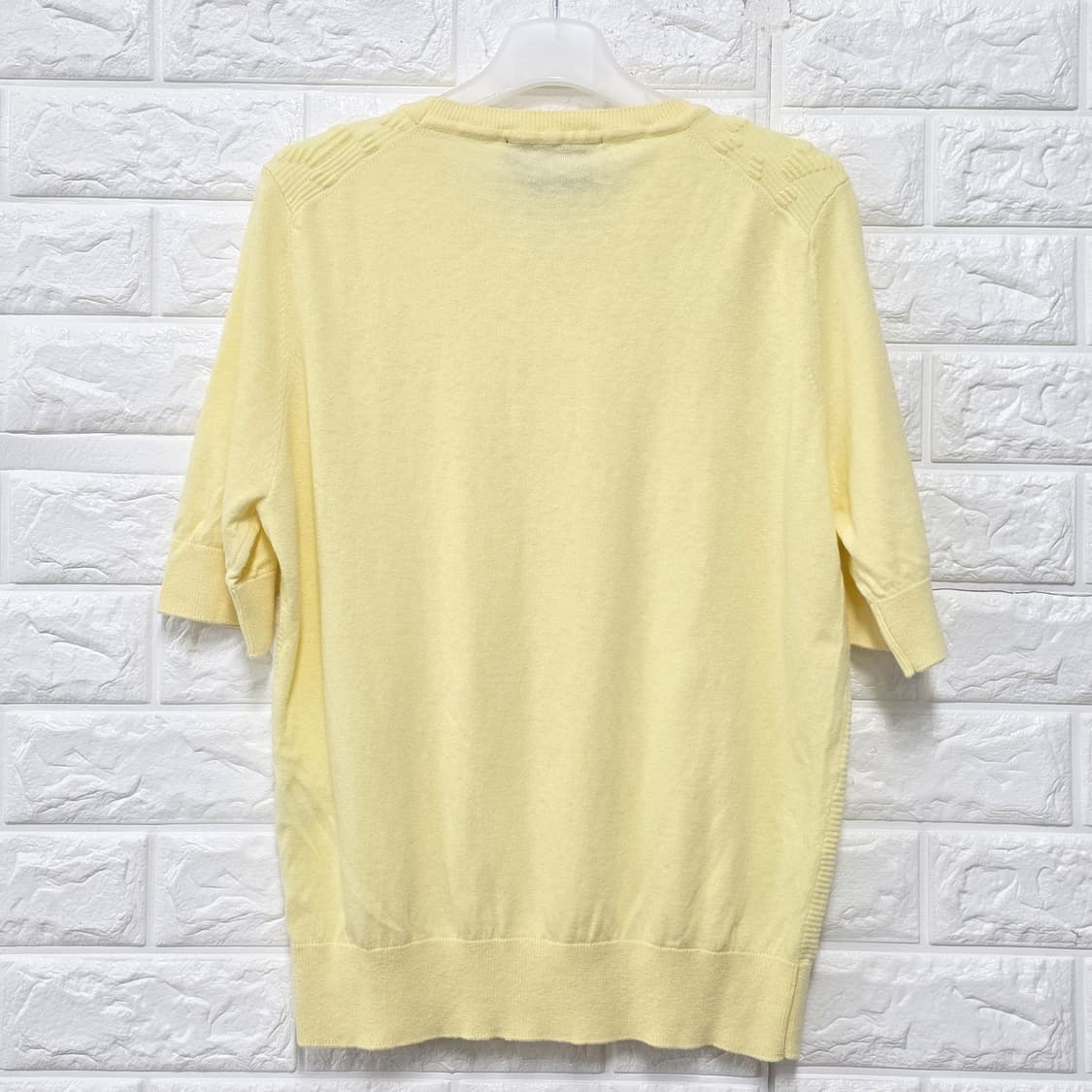 21s 칼 라거펠트 옐로우 패턴 캐시미어혼방 반팔 블라우스 M 상품이미지4