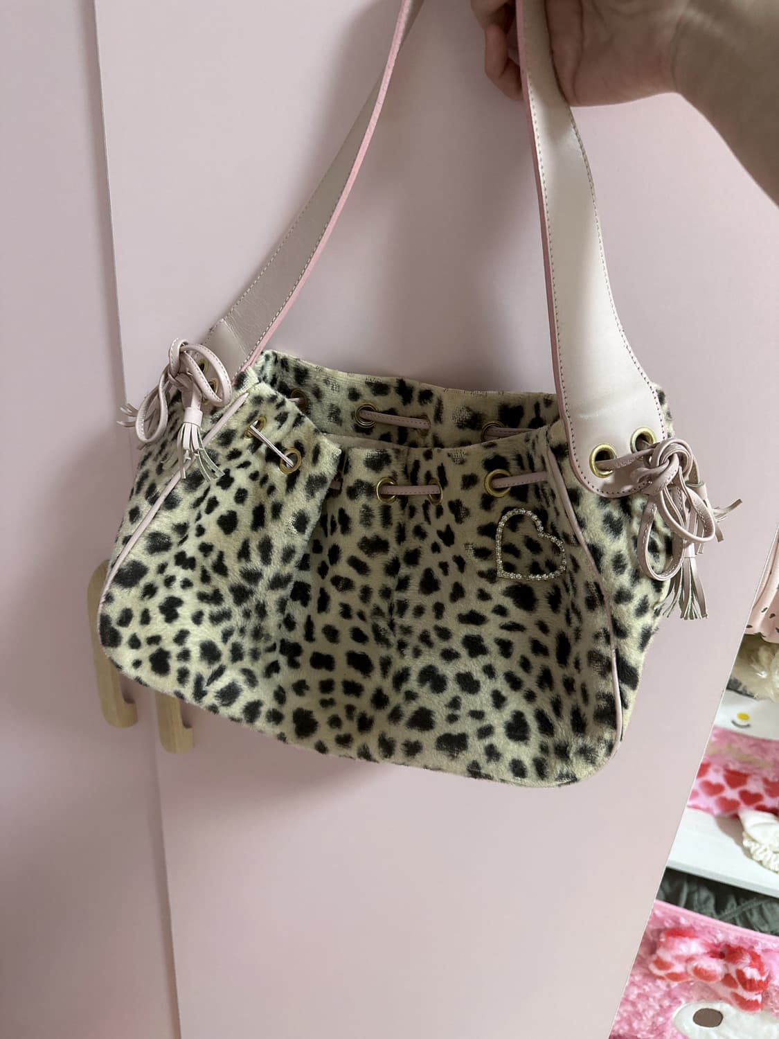 사만다타바사 고전 갸루 핀터 레오파드 핑크 백 상품이미지3