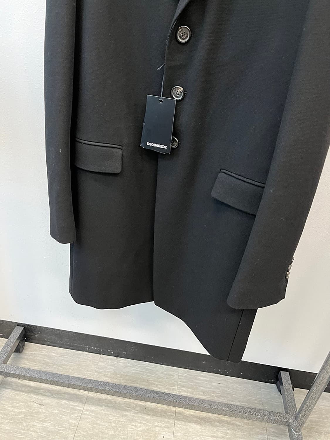 105) 디스퀘어드 블랙 싱글 울코트  상품이미지4