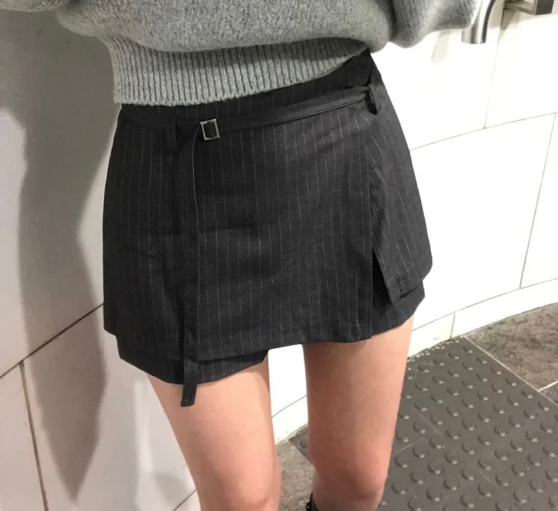 베이델리 스트라이프 랩 치마바지 상품이미지2